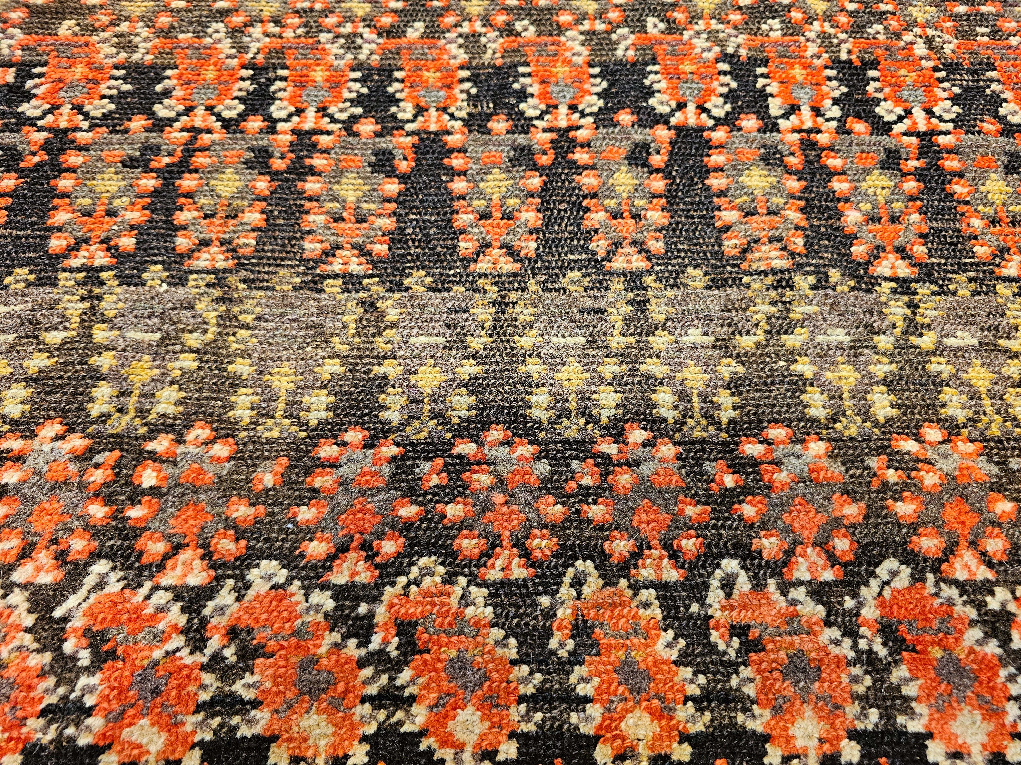 Vintage Persian Malayer Area Rug in Allover Paisley Pattern in Brown & Red Tones For Sale 5