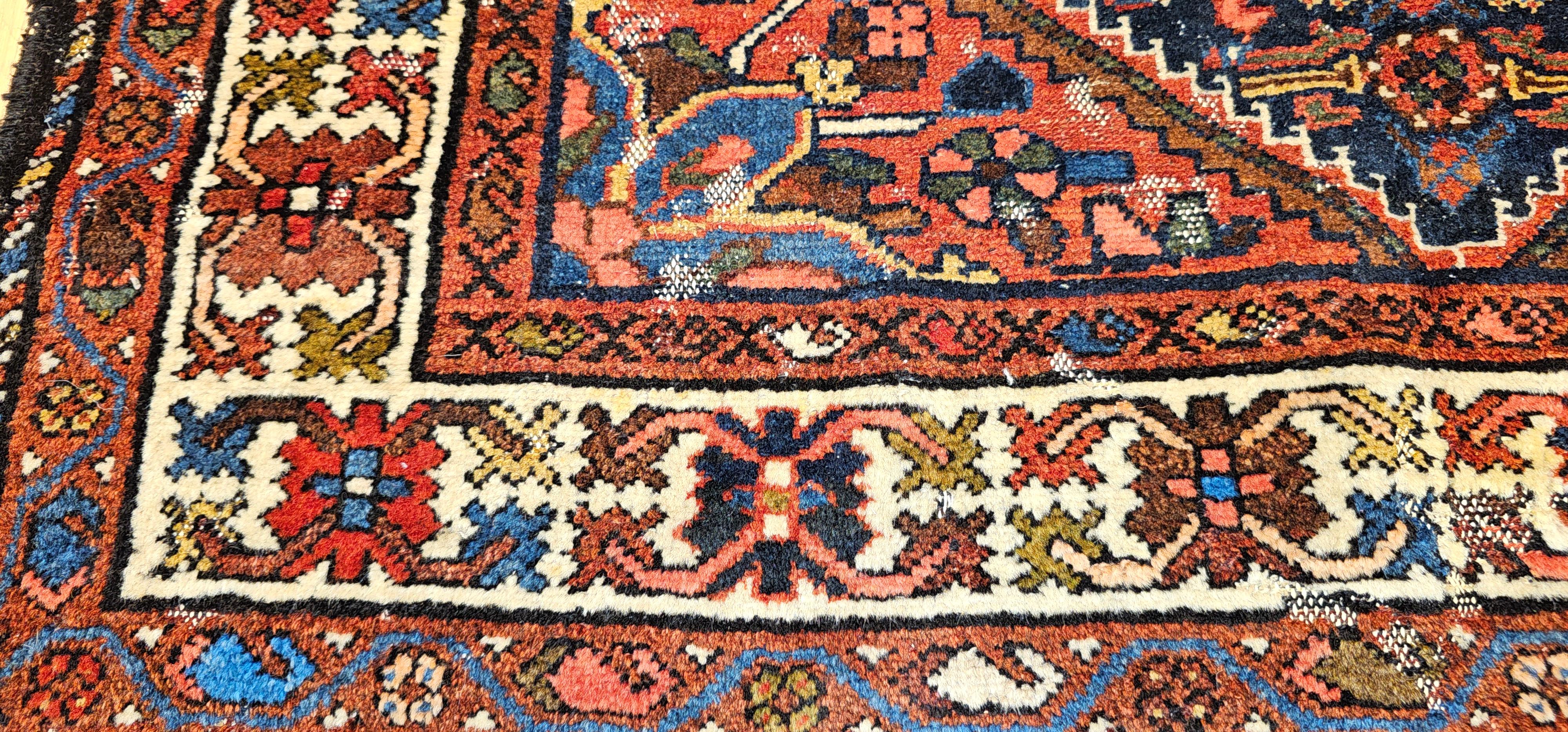 Persischer Malayer-Teppich mit Allover-Muster in Marine, Rot, Blau und Braun im Angebot 6