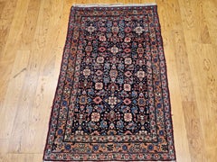 Persischer Malayer-Teppich im Vintage-Stil in Marineblau, Rot, Rosa, Rosa und Blau mit Allover-Muster