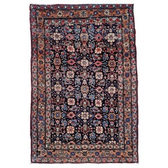 Vintage Persian Malayer Area Rug in an Allover Pattern in Navy, Red, Pink, Blue