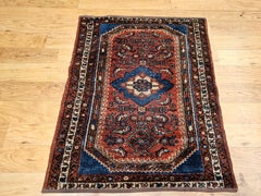 Vintage Persian Malayer Area Rug, Handwoven Wool, 1940s Herati Pattern