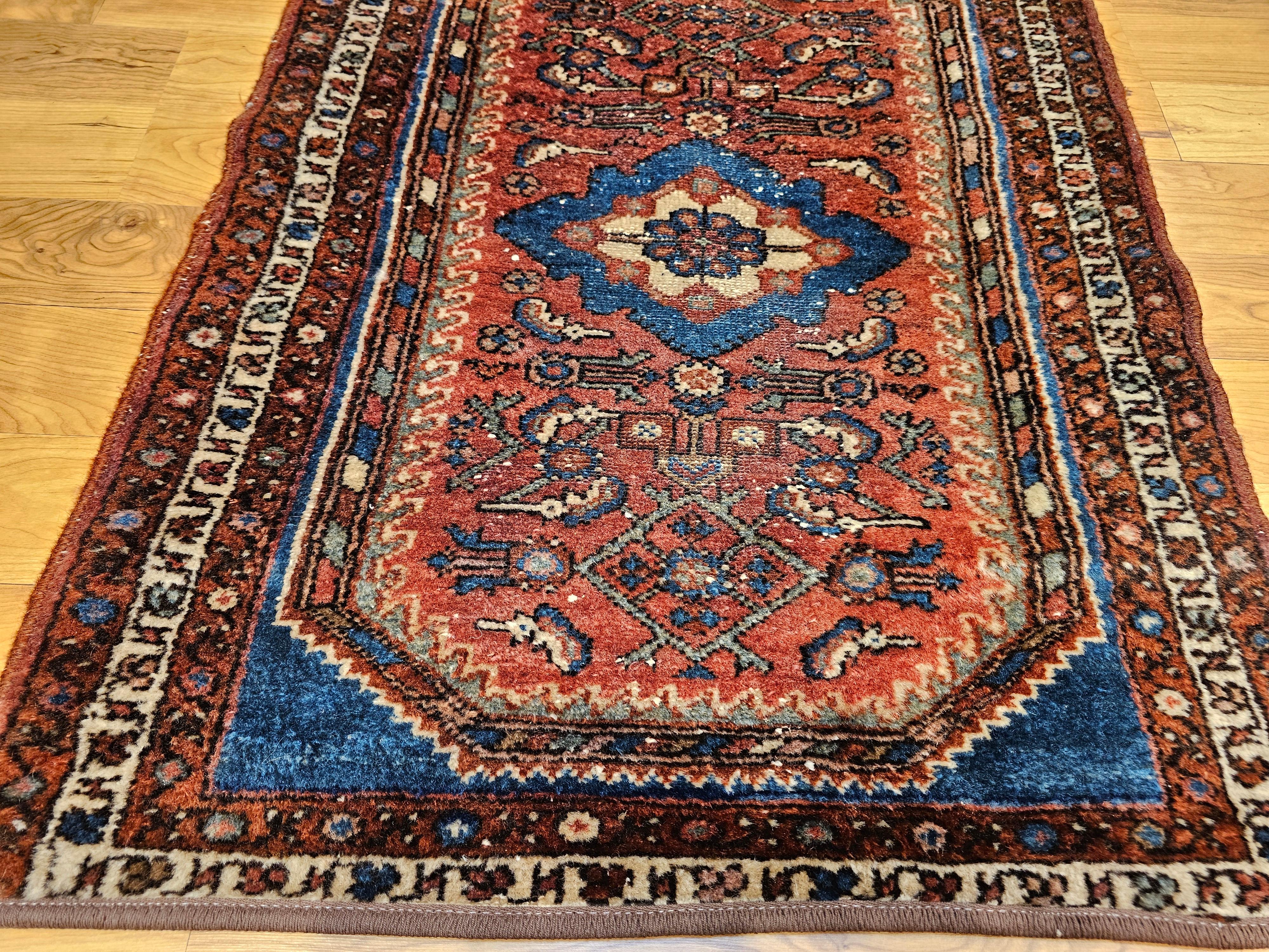 Alfombra persa vintage Malayer de diseño geométrico Herati Persa en venta