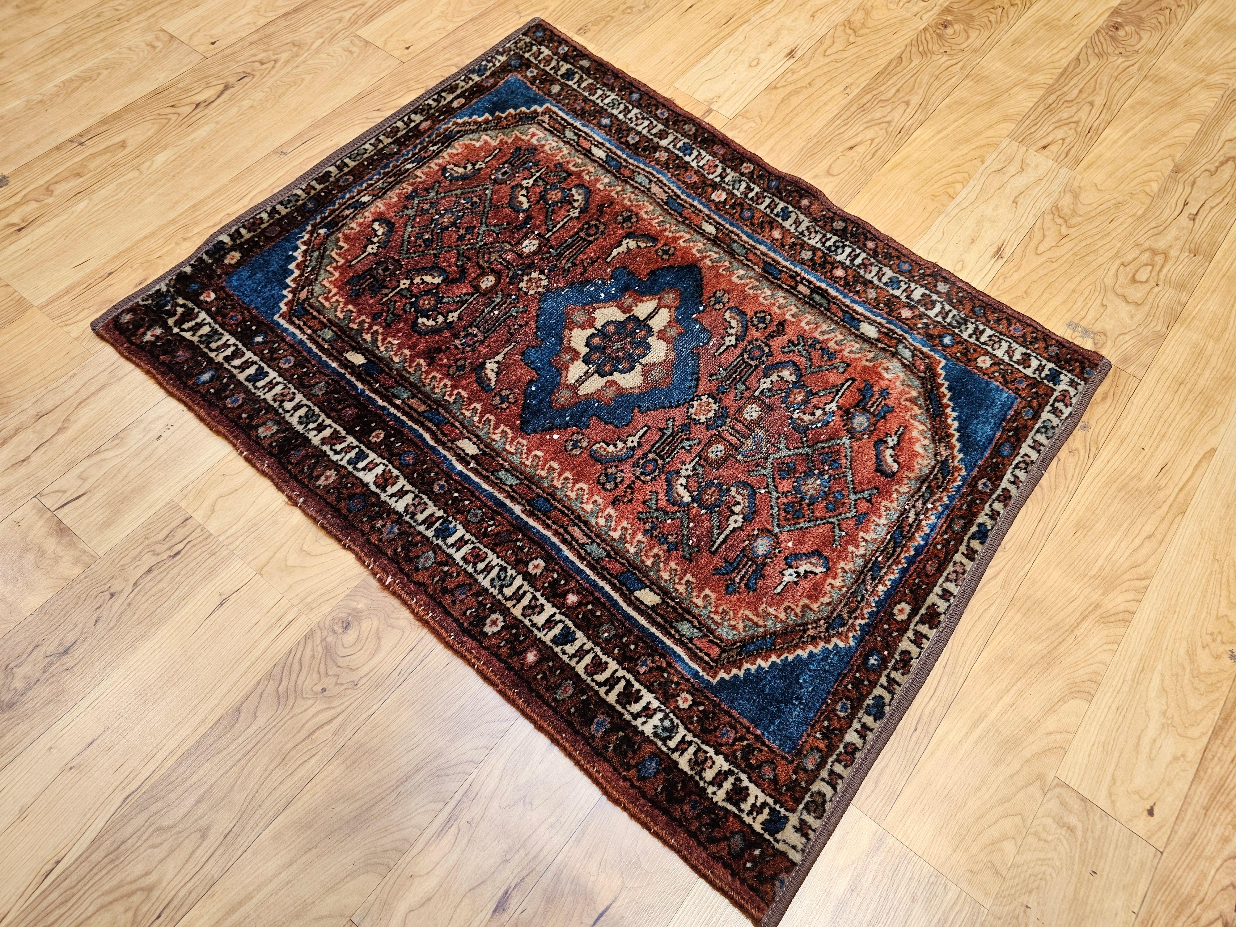Alfombra persa vintage Malayer de diseño geométrico Herati siglo XX en venta