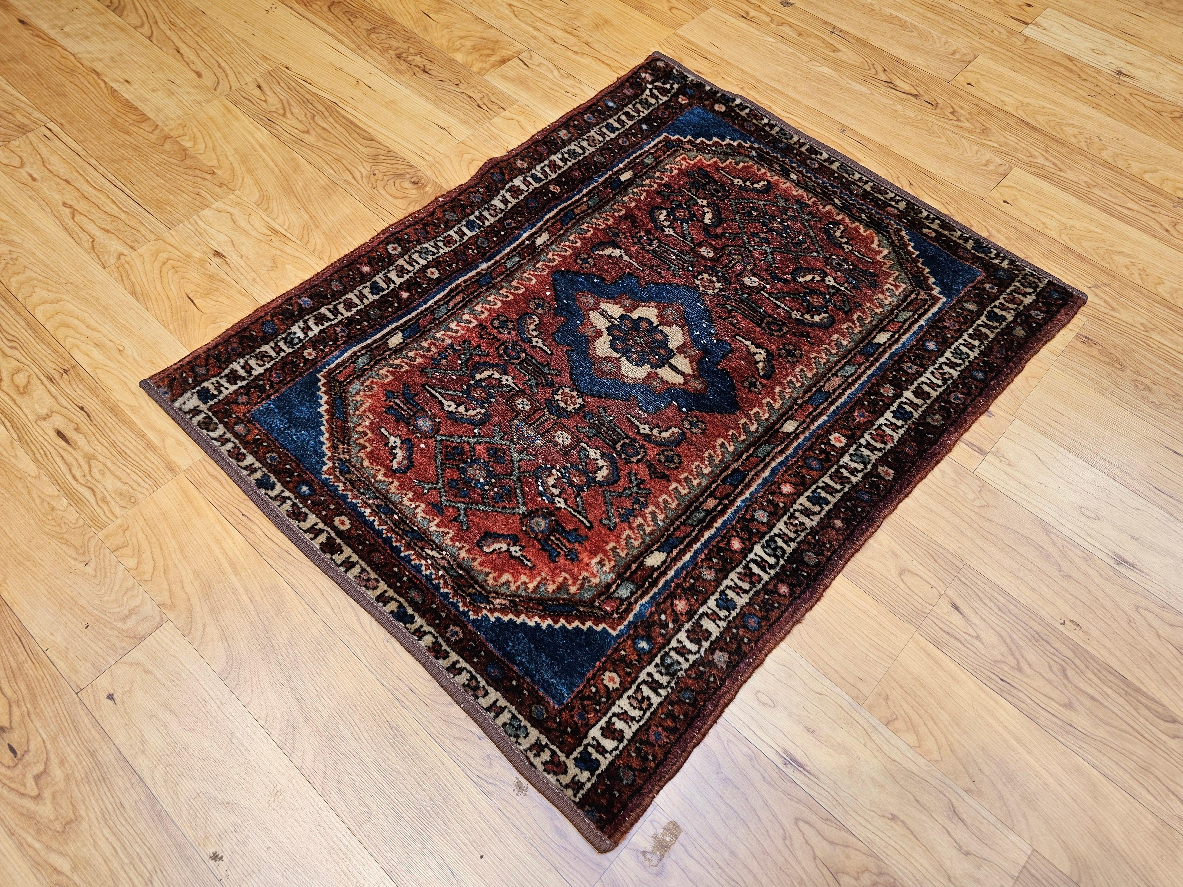 Alfombra persa vintage Malayer de diseño geométrico Herati en venta 1
