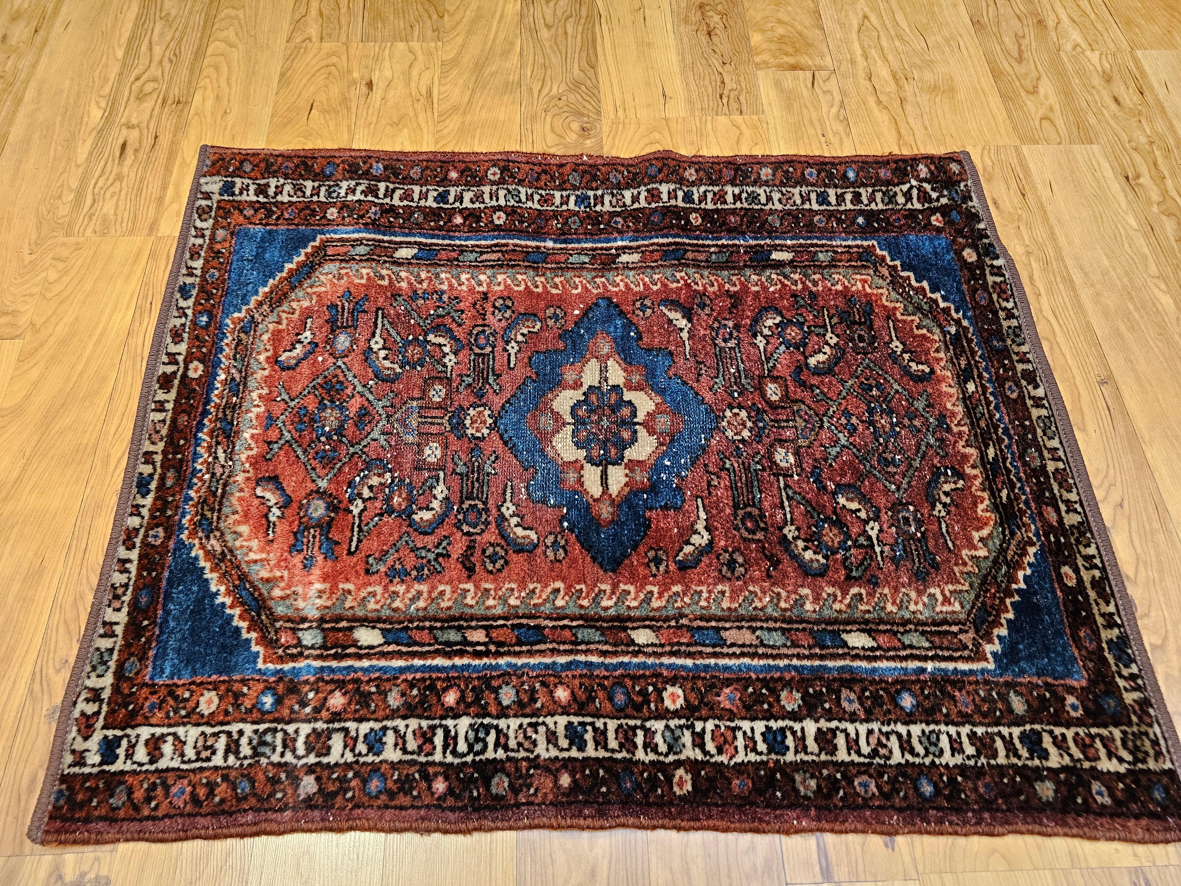 Alfombra persa vintage Malayer de diseño geométrico Herati en venta 2