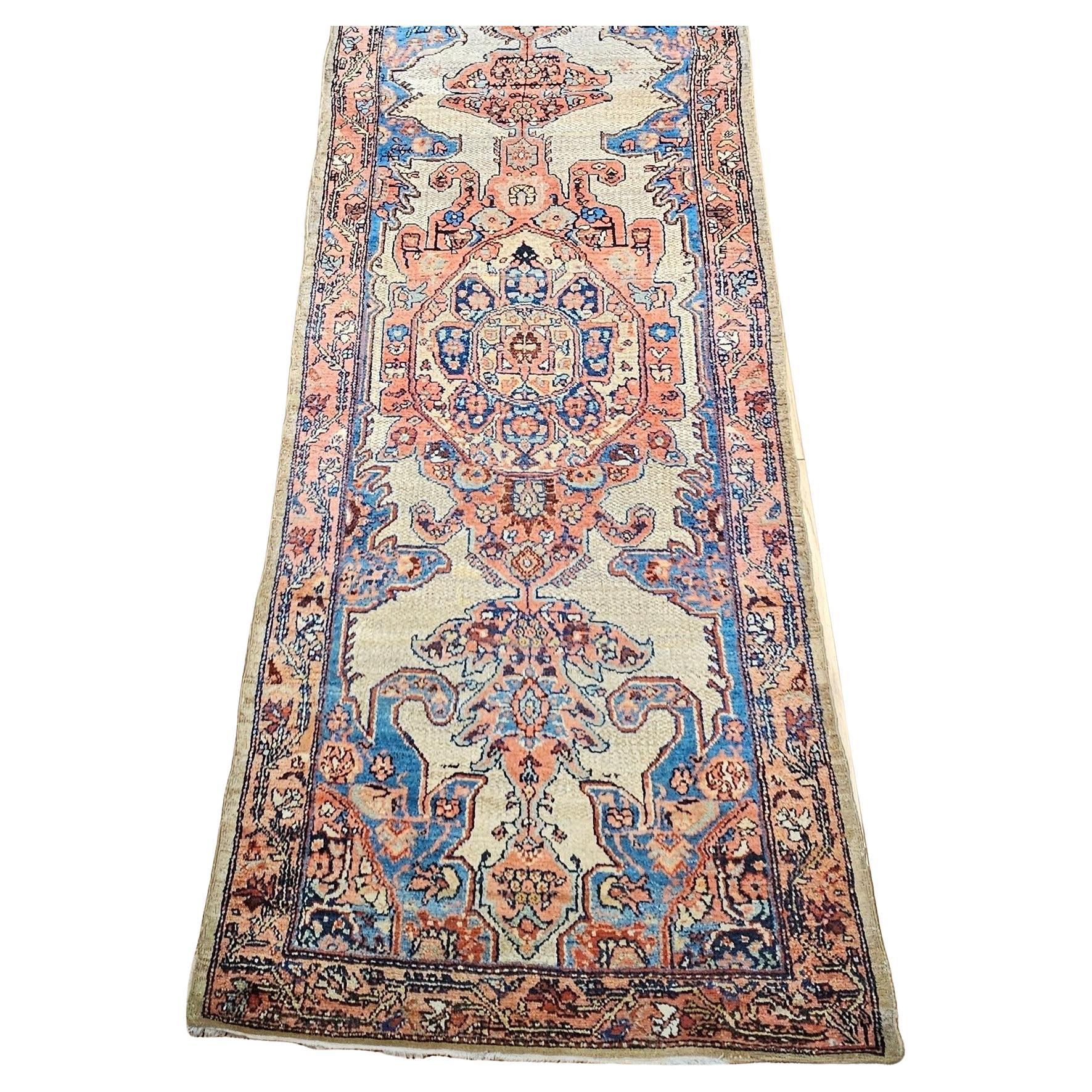 Vintage Persian Malayer Camel Hair Long Runner For Sale