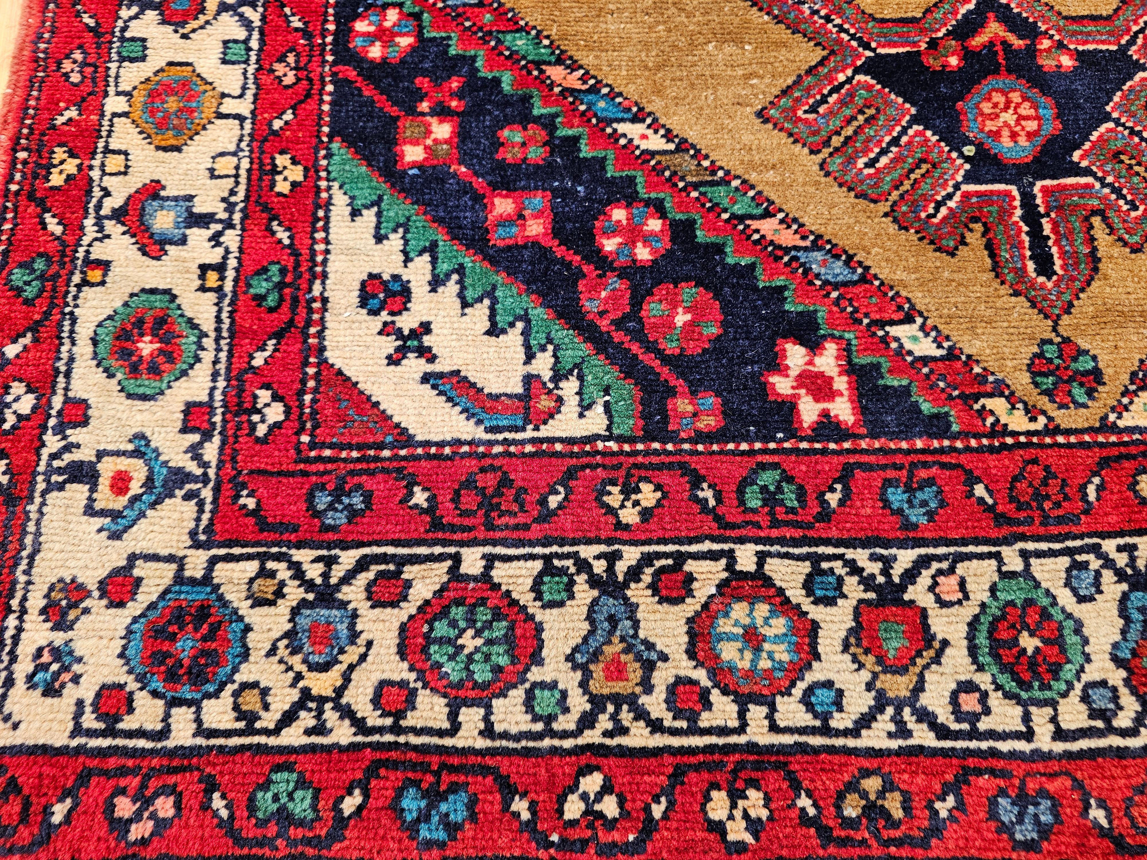 Persischer Malayer-Teppich aus Kamelienhaar, Vintage im Angebot 4