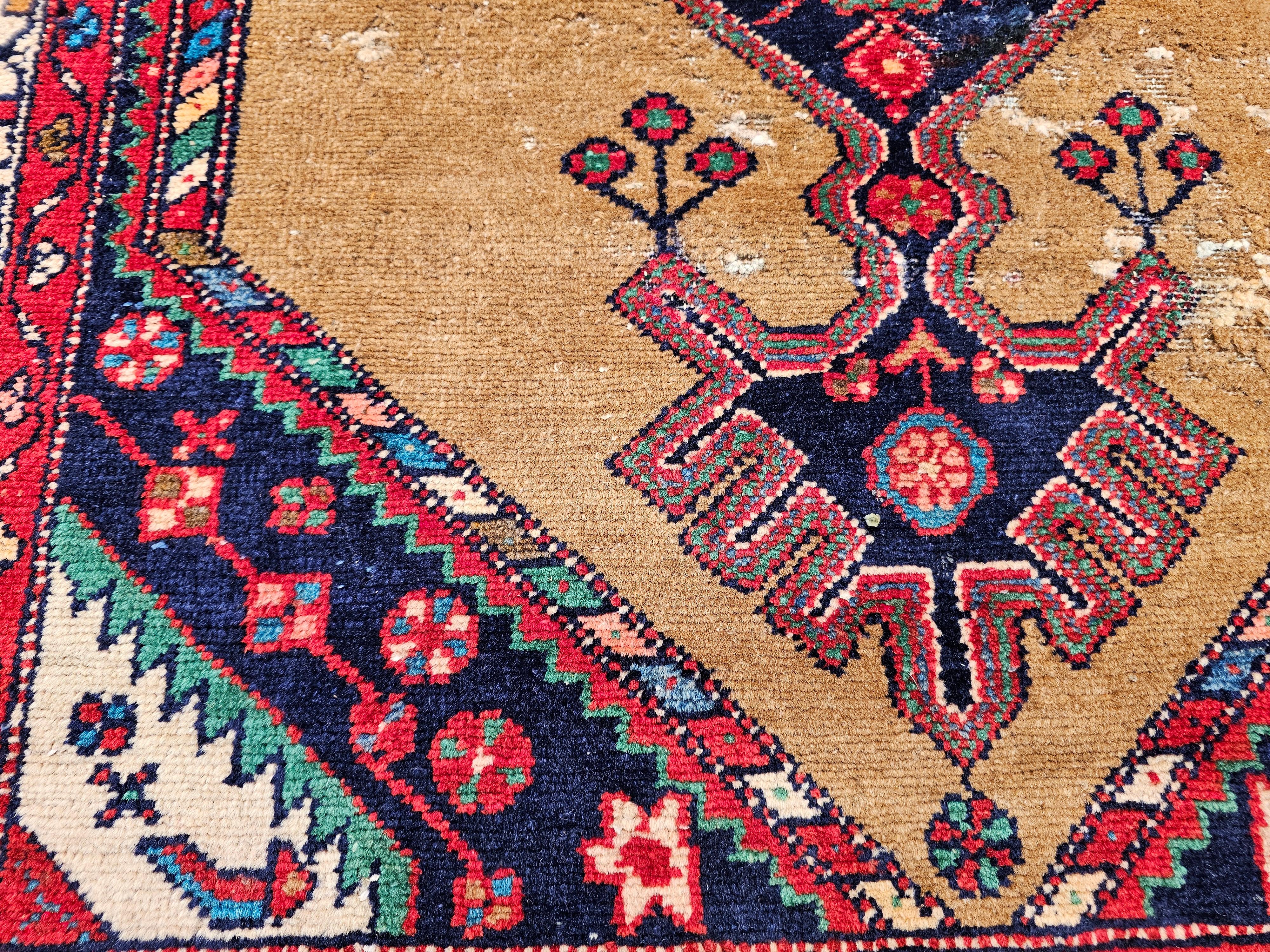 Persischer Malayer-Teppich aus Kamelienhaar, Vintage im Angebot 3