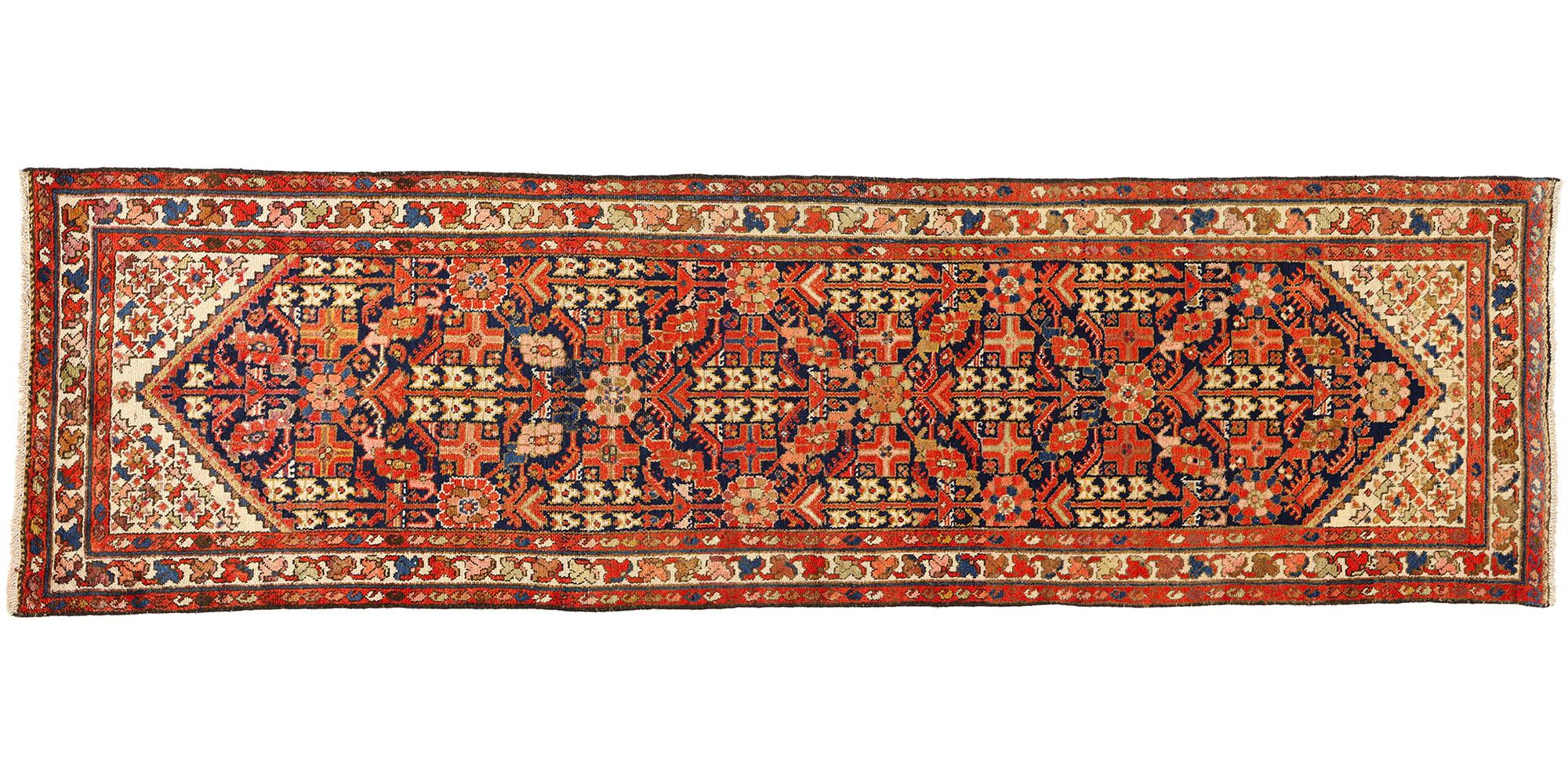Tapis persan Malayer vintage avec fleur de Hinnai Guli en vente 3