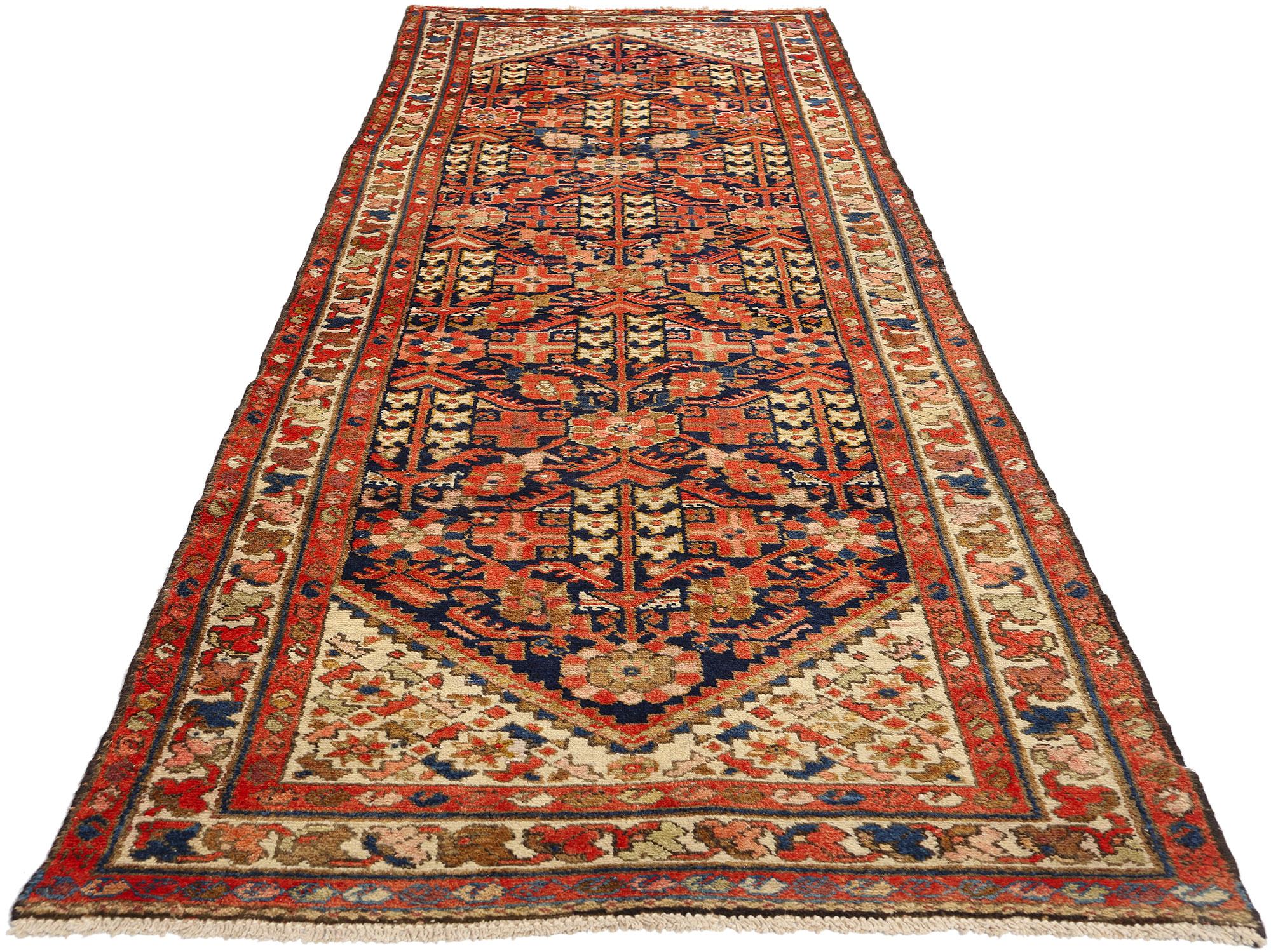 Perse Tapis persan Malayer vintage avec fleur de Hinnai Guli en vente