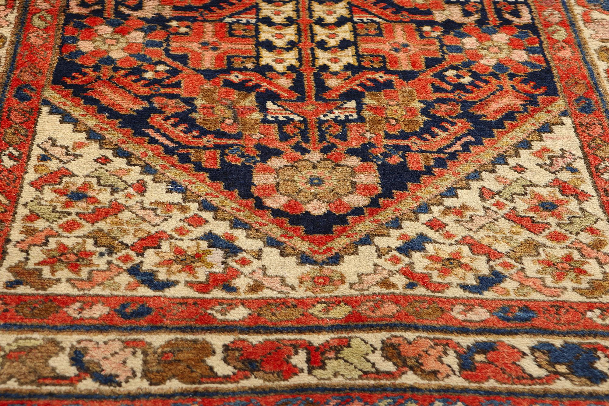 Tapis persan Malayer vintage avec fleur de Hinnai Guli Bon état - En vente à Dallas, TX