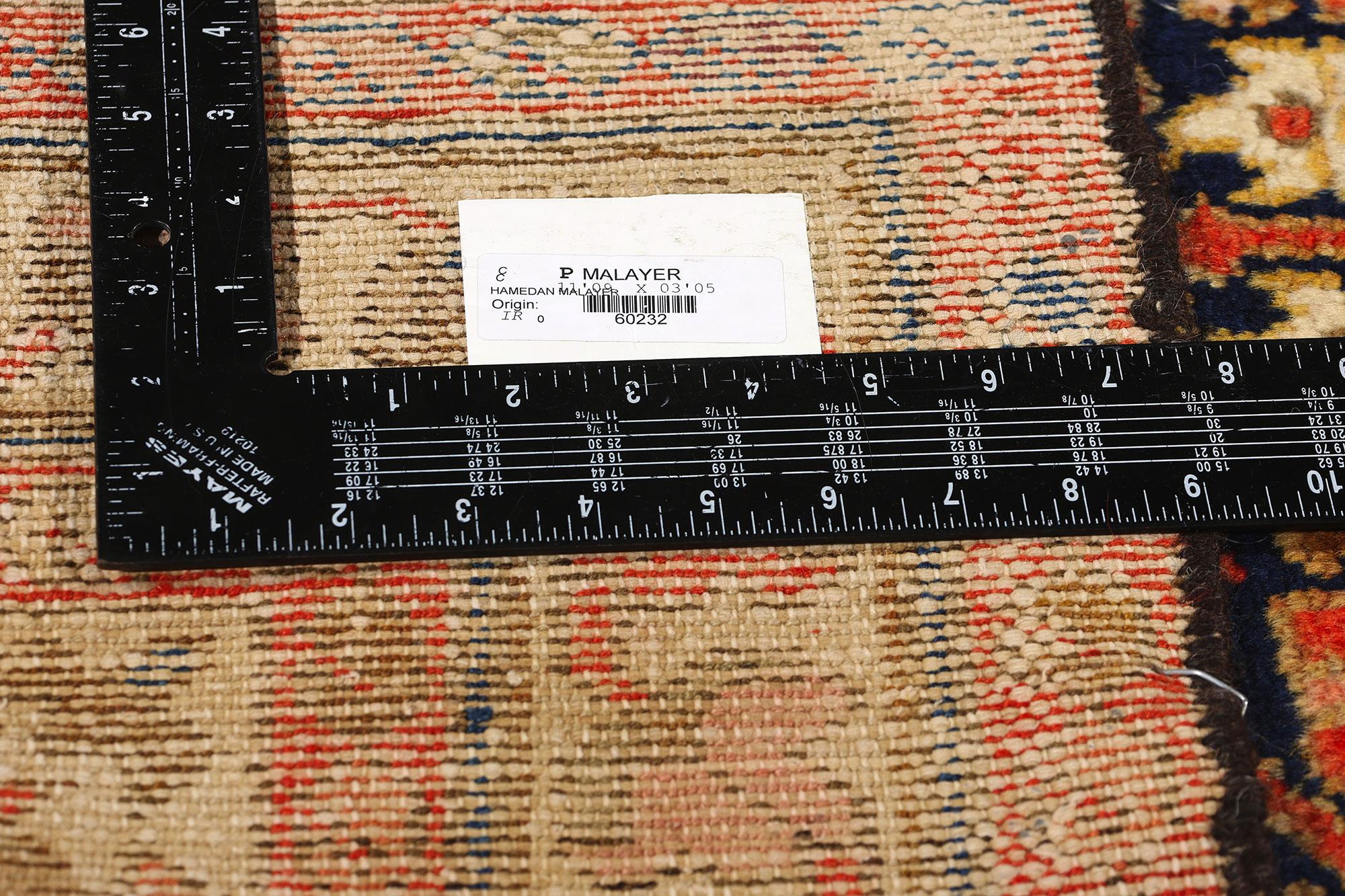 20ième siècle Tapis persan Malayer vintage avec fleur de Hinnai Guli en vente