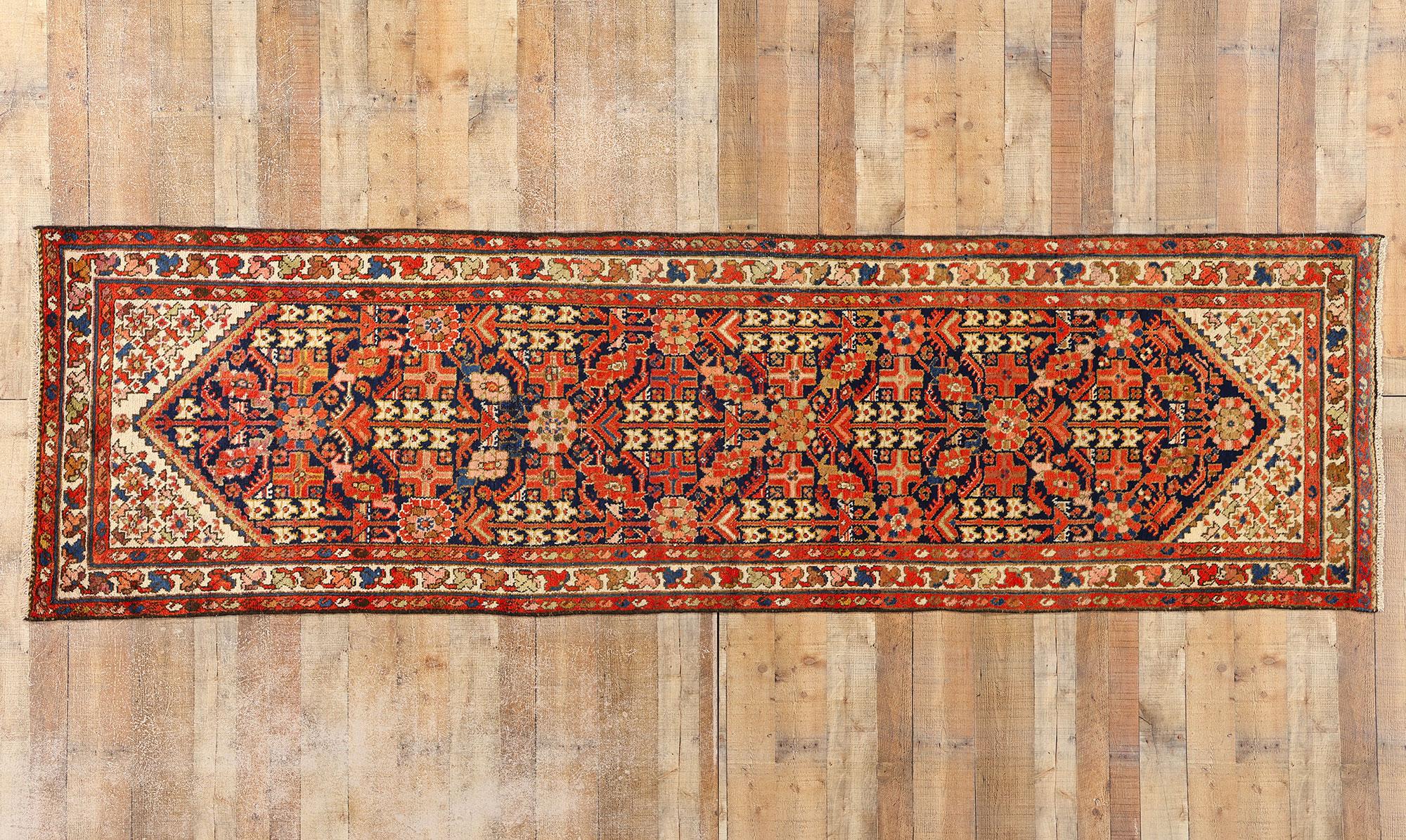 Tapis persan Malayer vintage avec fleur de Hinnai Guli en vente 2