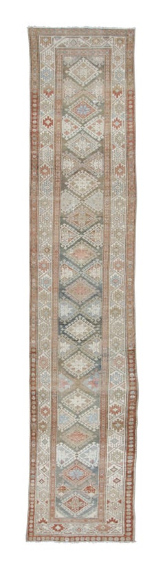 Vintage Persian Malayer Extra-Long Runner Geometric Medallions - Rug & Kilim