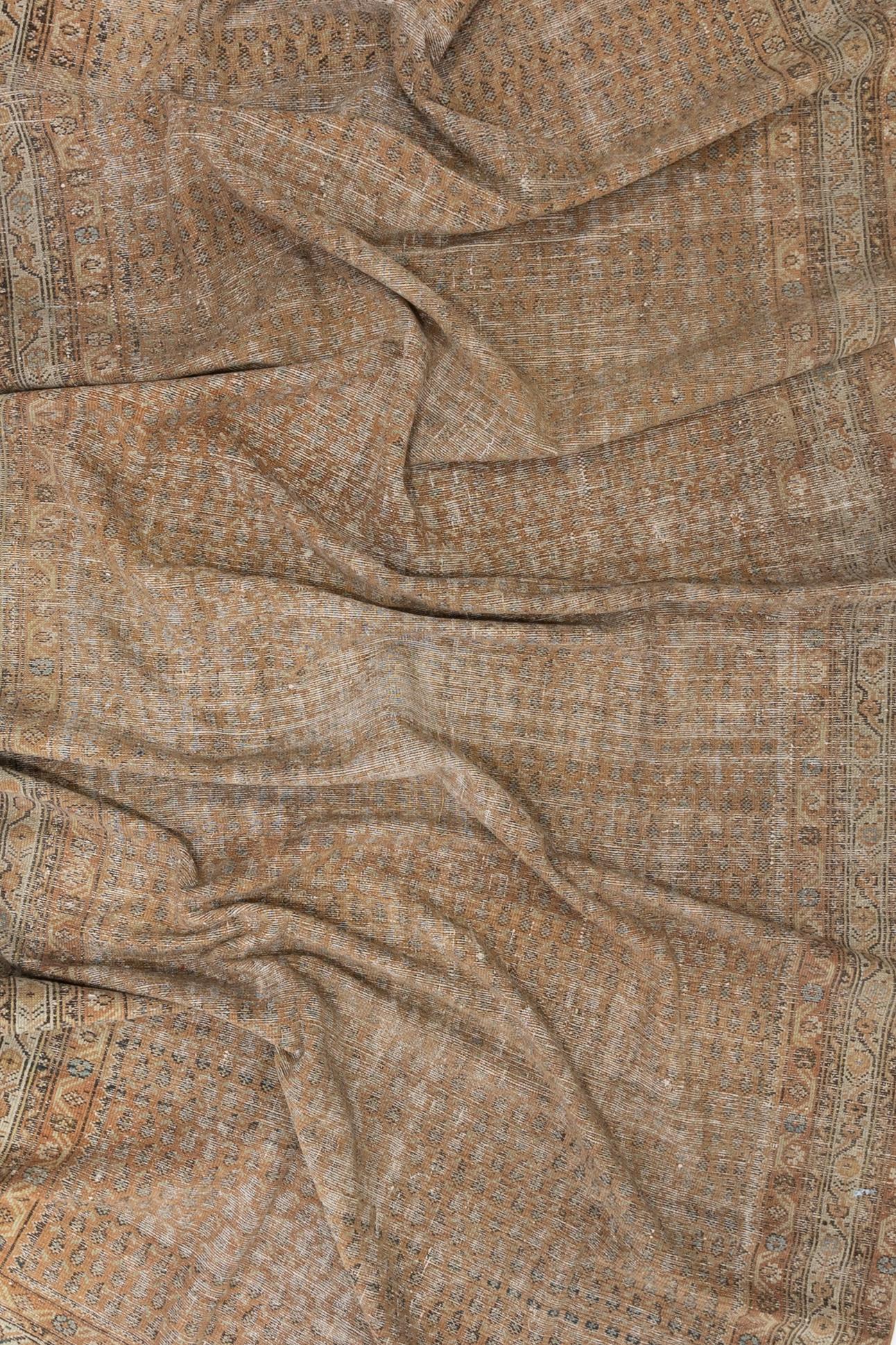 Age: Circa 1930

Colors: terra-cotta, olive, brown

Pile: low

Wear Notes: 3-4

Material: Wool on Cotton. 

Beautiful warm toned Malayer with an all over boteh pattern and just the right amount of wear. Safe for high traffic. 

Vintage