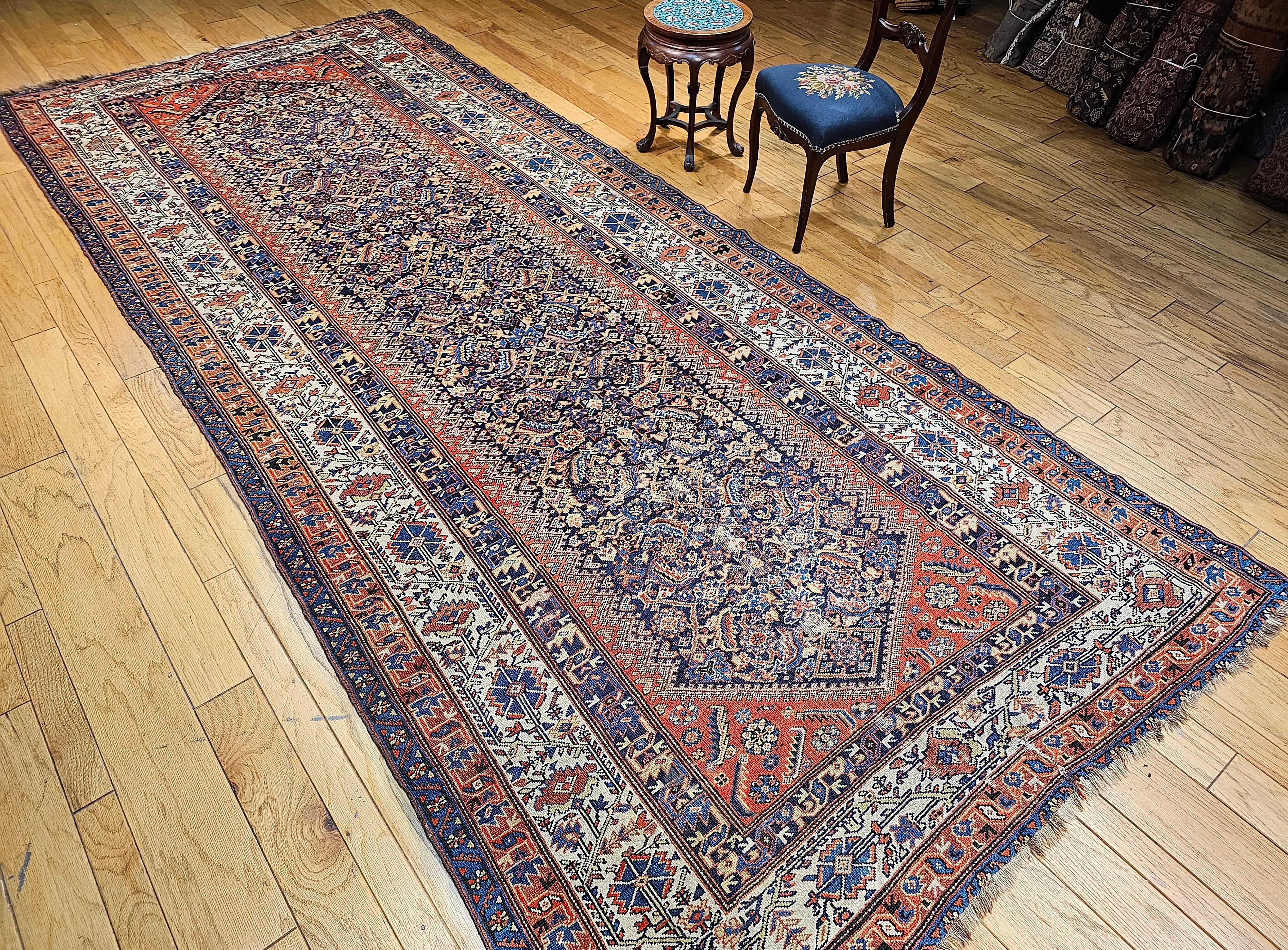 Tapis persan Malayer Gallery vintage à motif Herati en vente 4