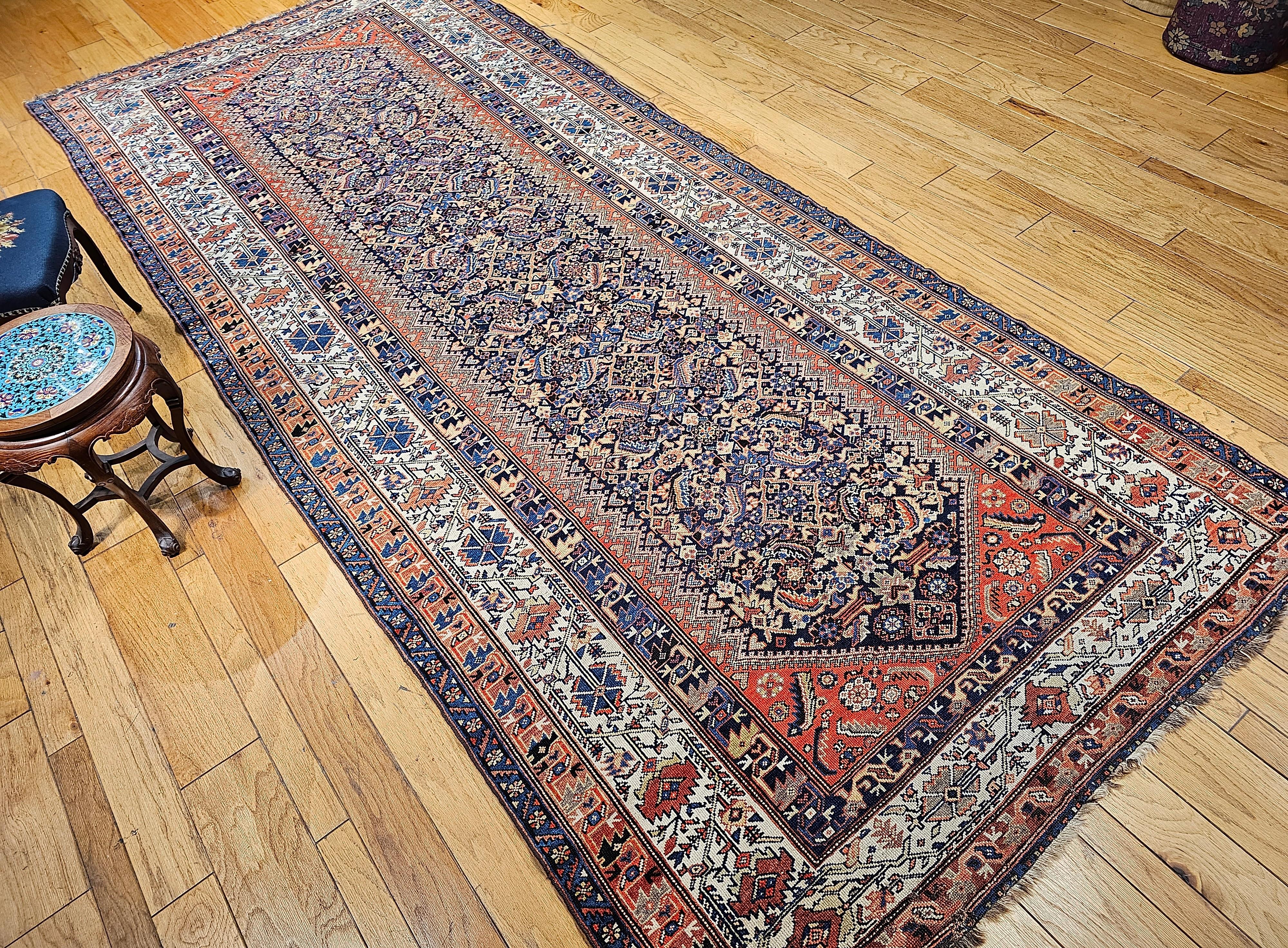 Tapis persan Malayer Gallery vintage à motif Herati en vente 8