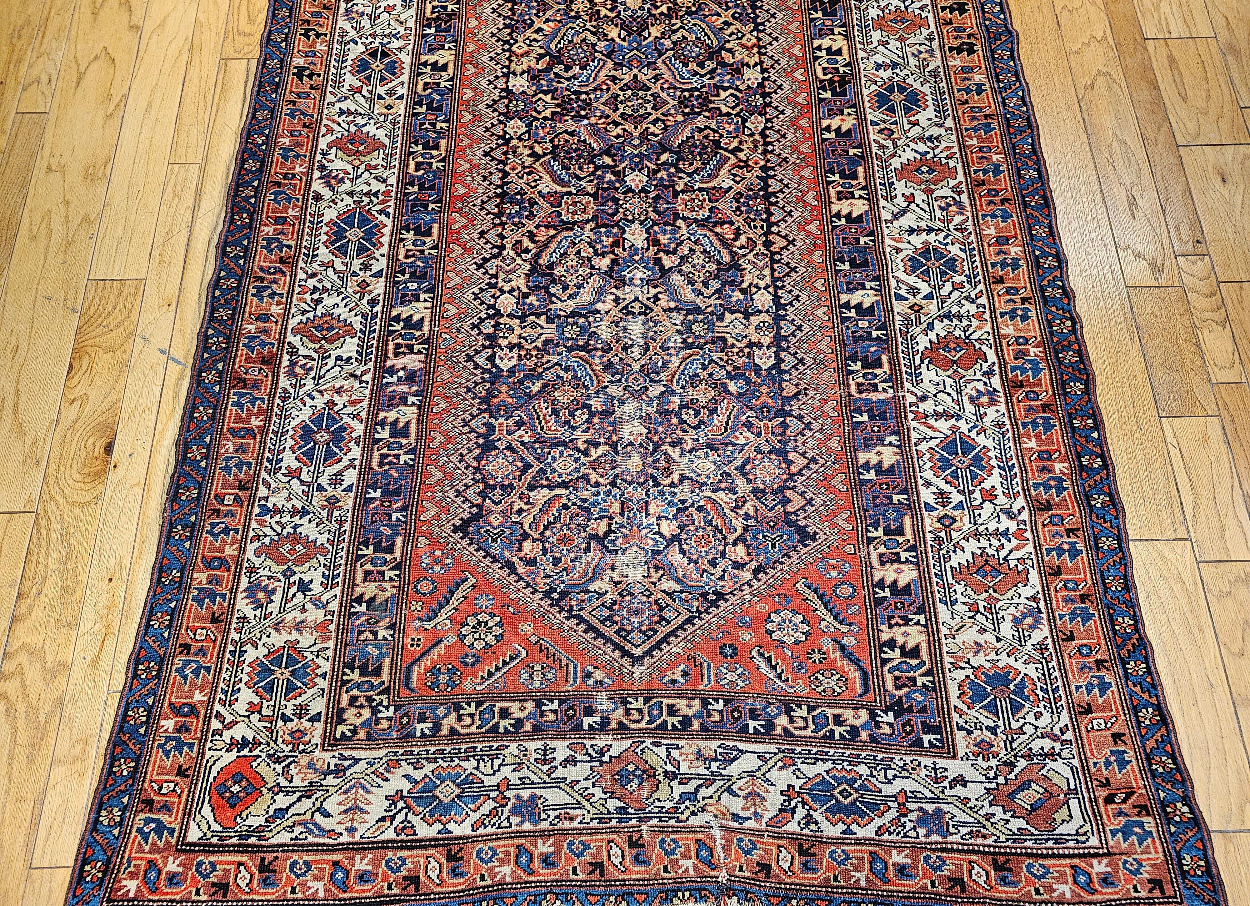 Tapis persan Malayer Gallery vintage à motif Herati Bon état - En vente à Barrington, IL