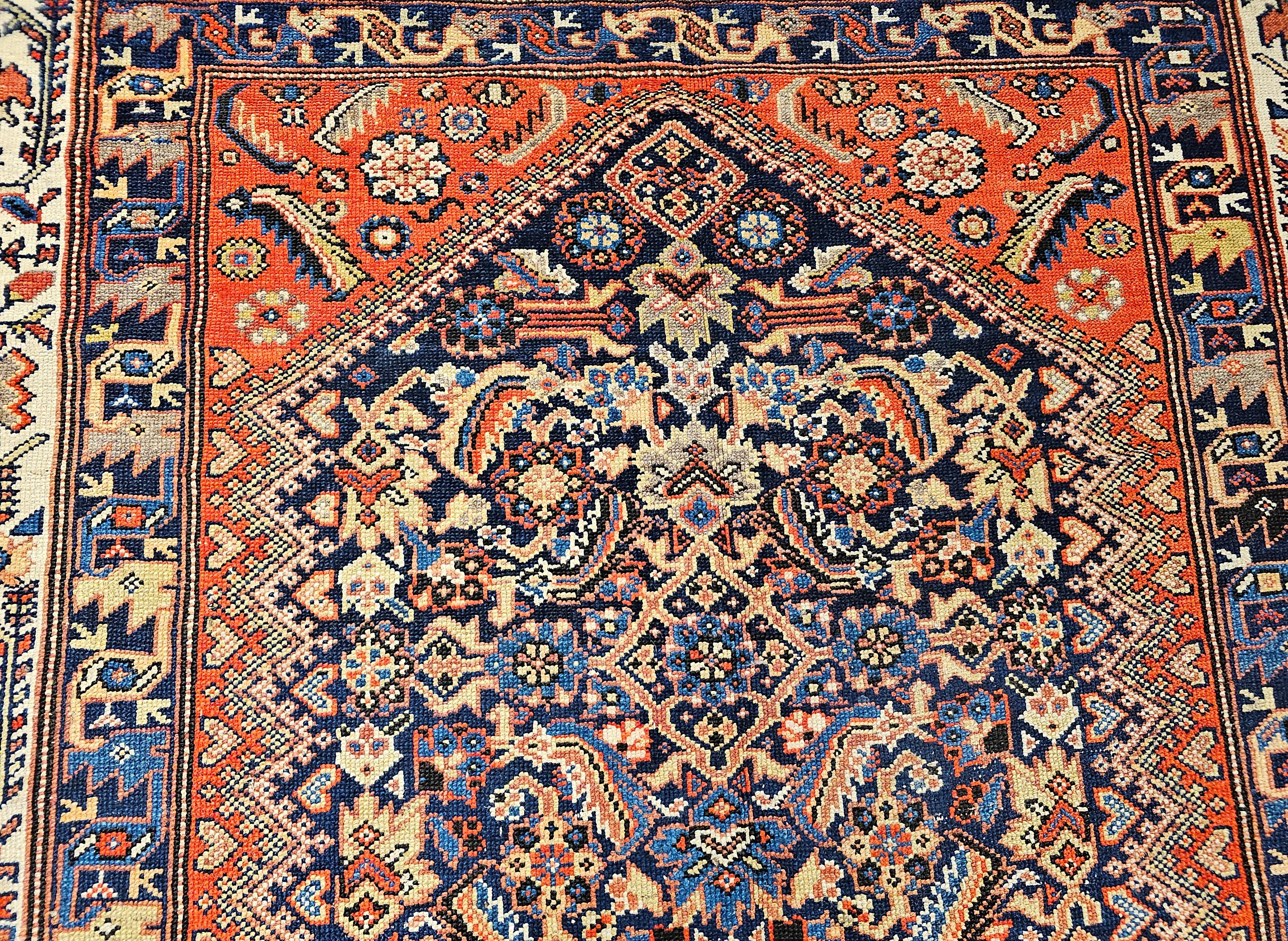 20ième siècle Tapis persan Malayer Gallery vintage à motif Herati en vente