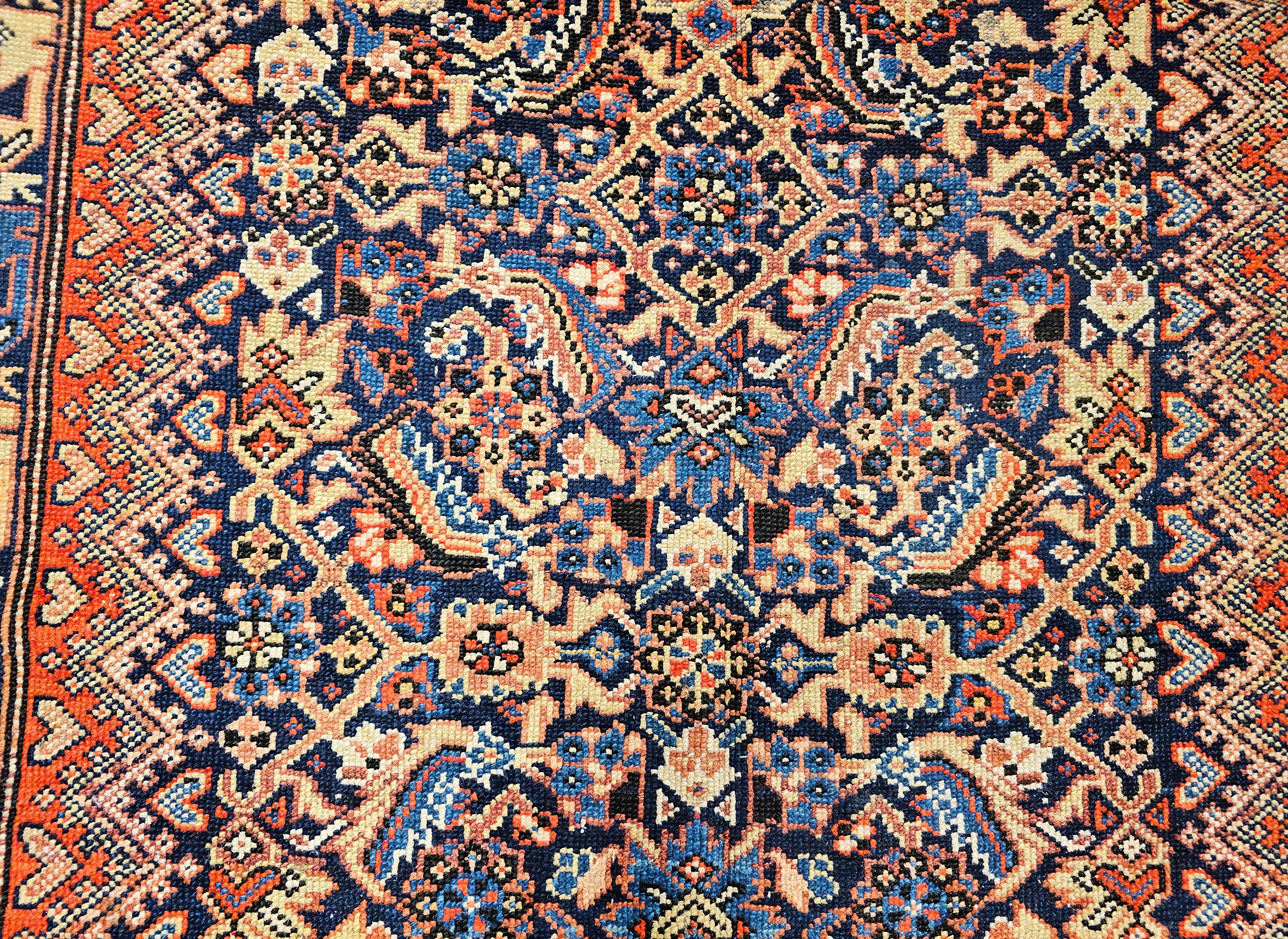 Tapis persan Malayer Gallery vintage à motif Herati en vente 1