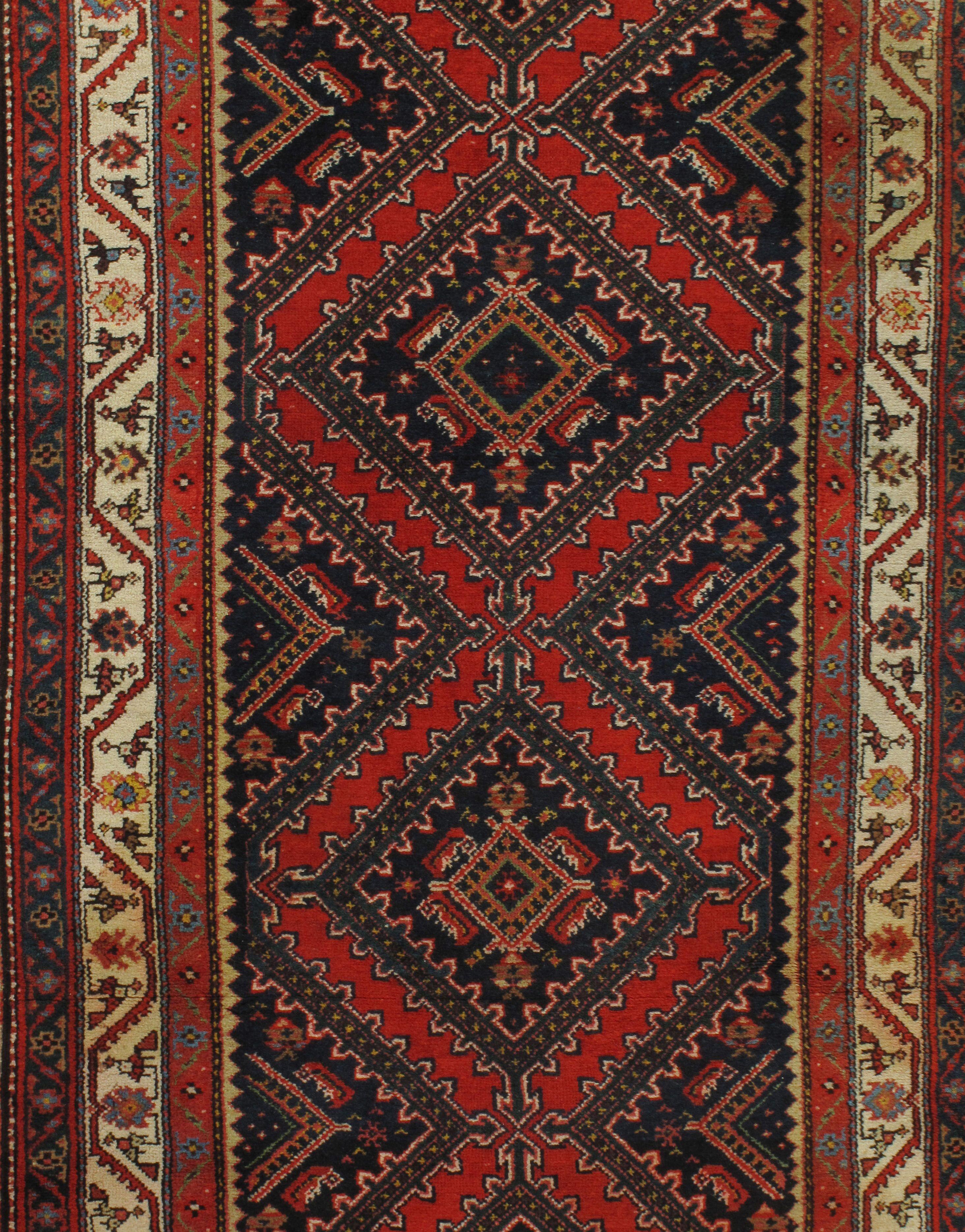 Persischer Malayer Handgeknüpfter Vintage-Läufer im Vintage-Stil 3'6 x 14'6 im Angebot 1