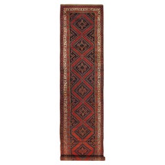 Vintage Persian Malayer Hand Knotted Runner 3'6 x 14'6