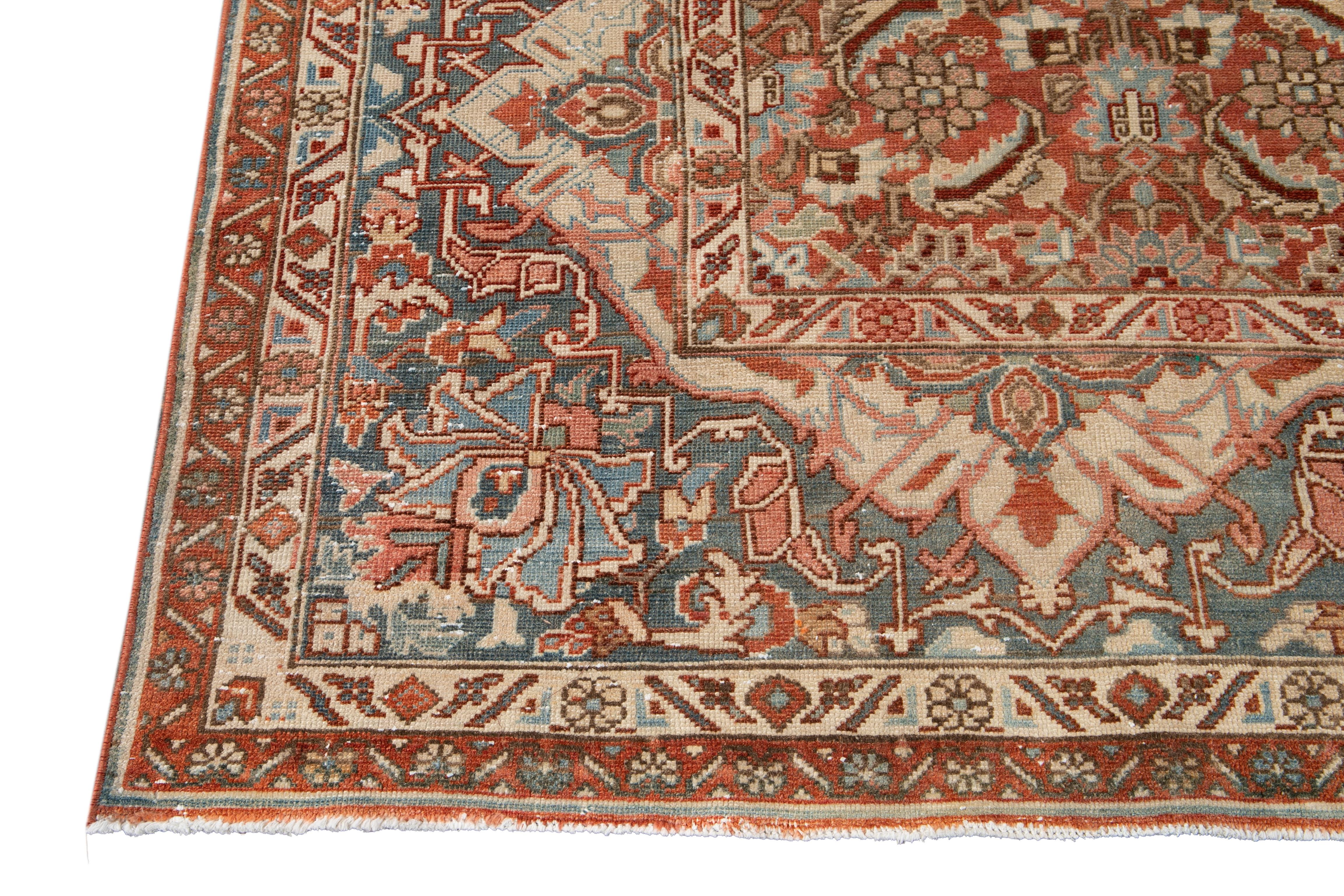 Vintage Persian Malayer Handmade Wool Rug For Sale 6
