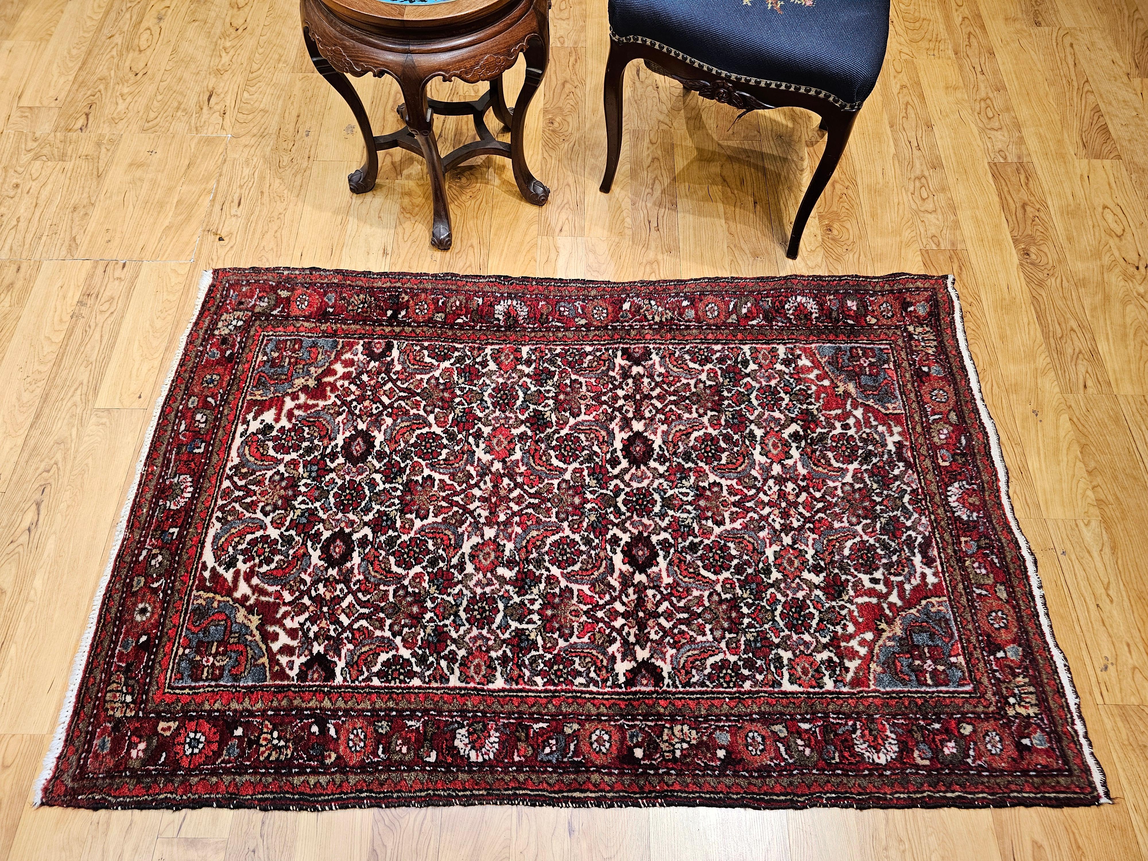 Malayer persan vintage à motif géométrique sur toute sa surface en vente 4