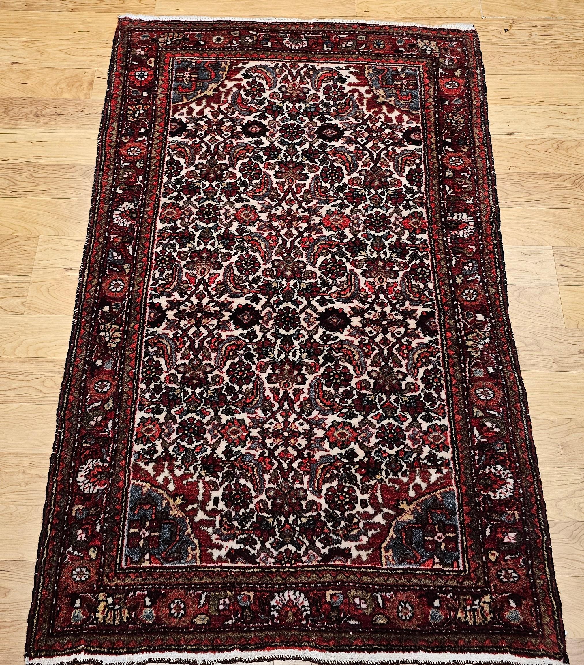 Malayer persan vintage à motif géométrique sur toute sa surface en vente 5