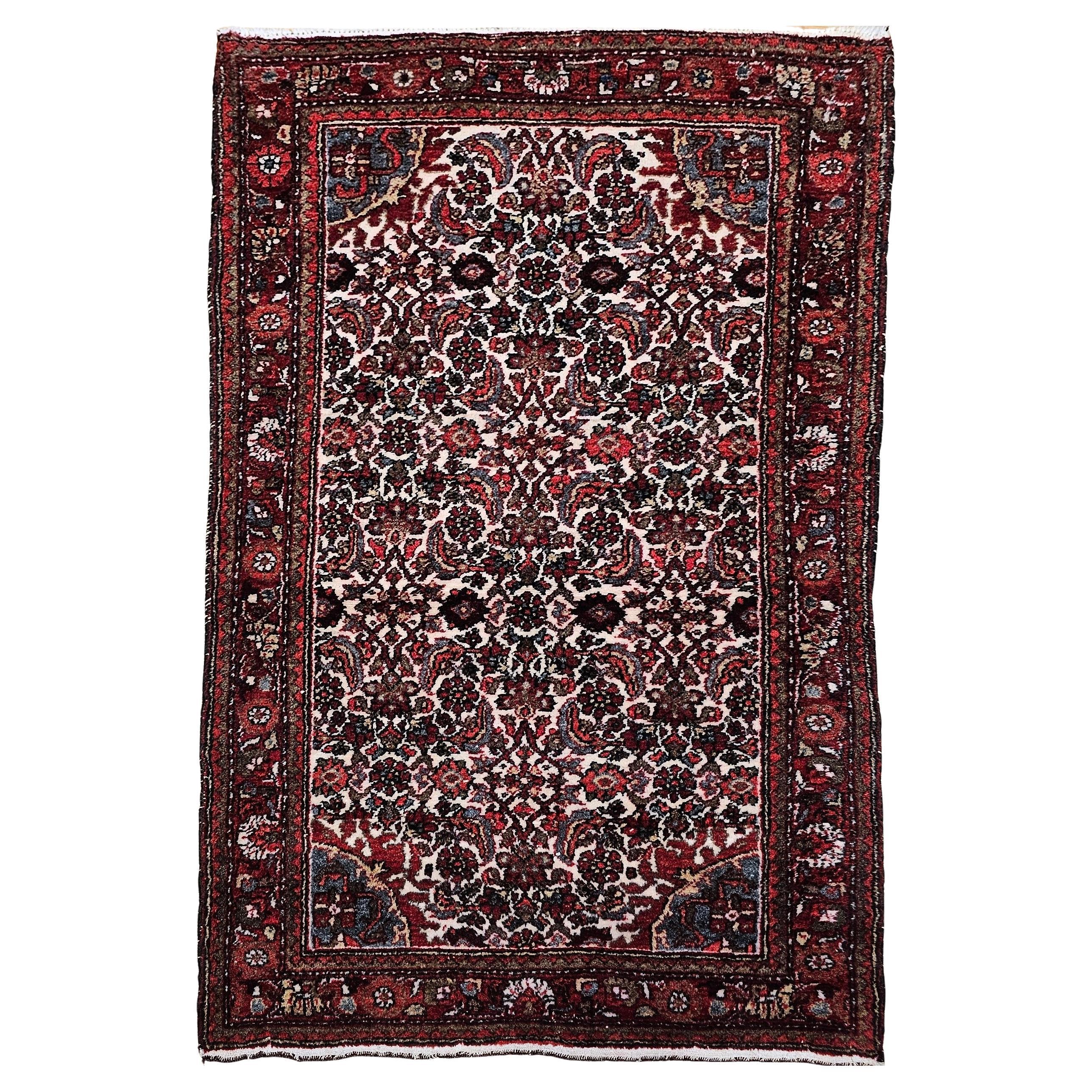 Vintage Persian Malayer in All-Over Geometric Pattern