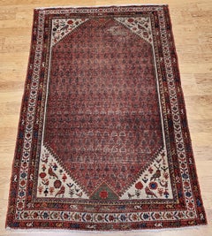 Vintage Persian Malayer Area Rug, Wool Pile, Paisley Design, NW Persia