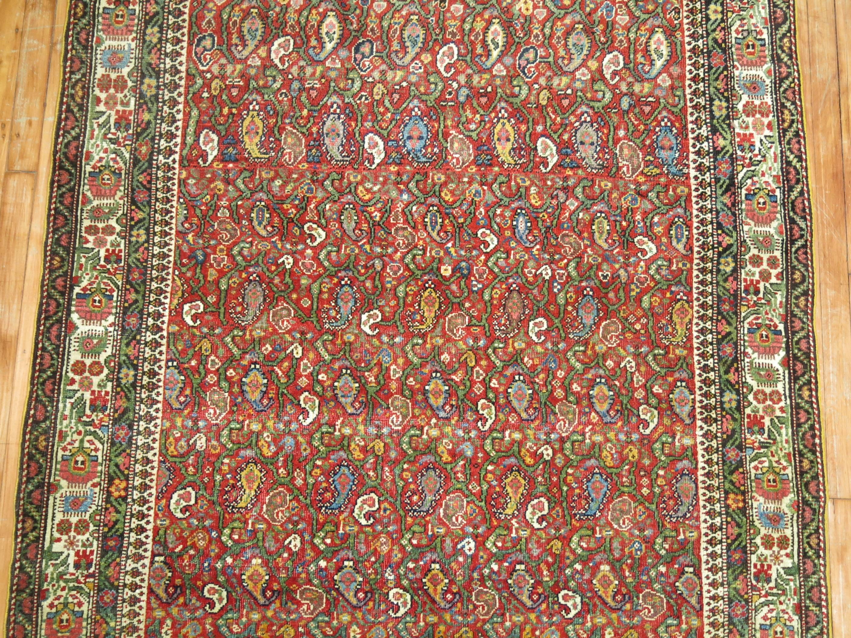 Traditional Red Persian Malayer Intermediate Gallery Size Rug For Sale 3