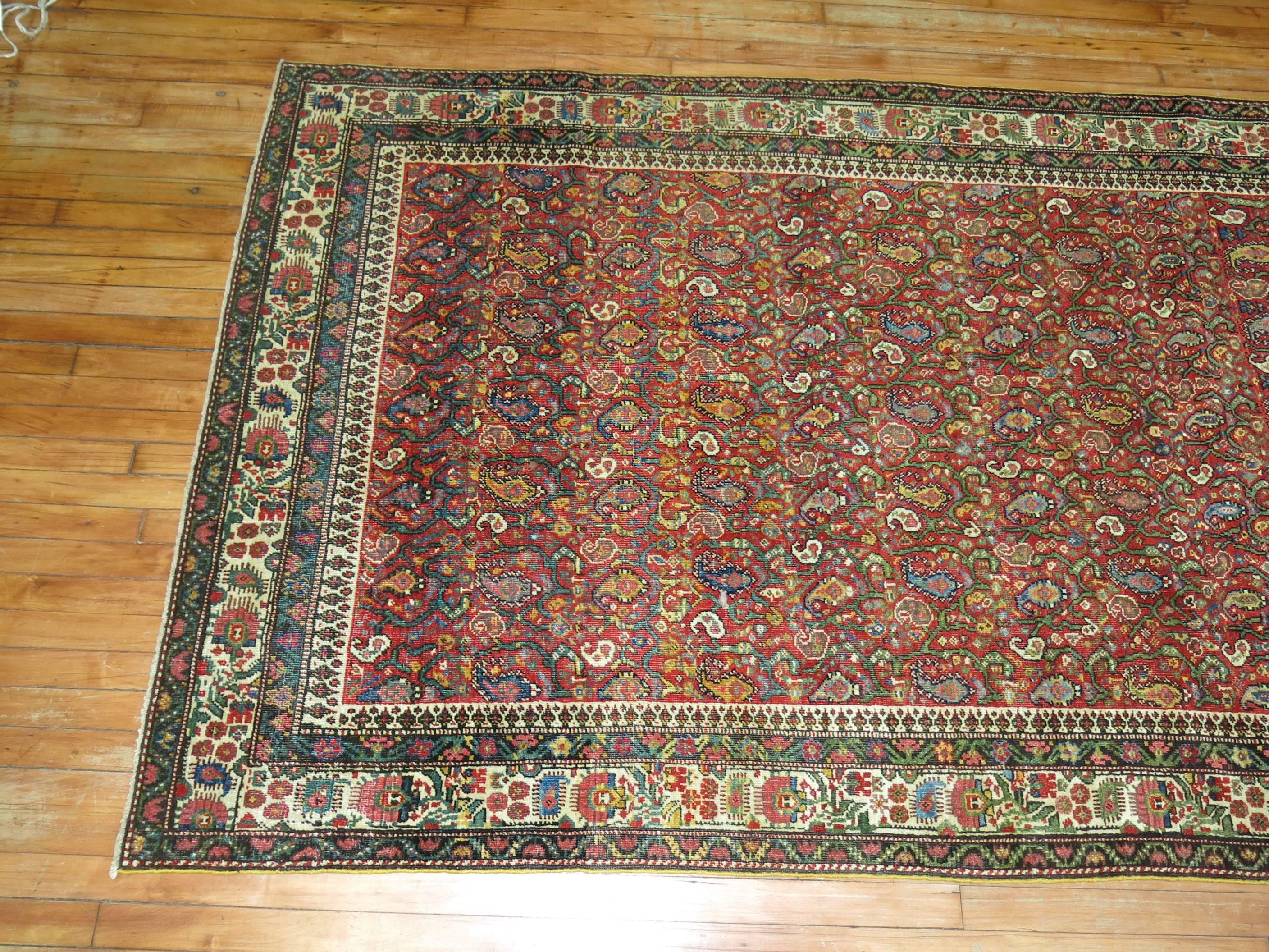 Traditional Red Persian Malayer Intermediate Gallery Size Rug For Sale 4