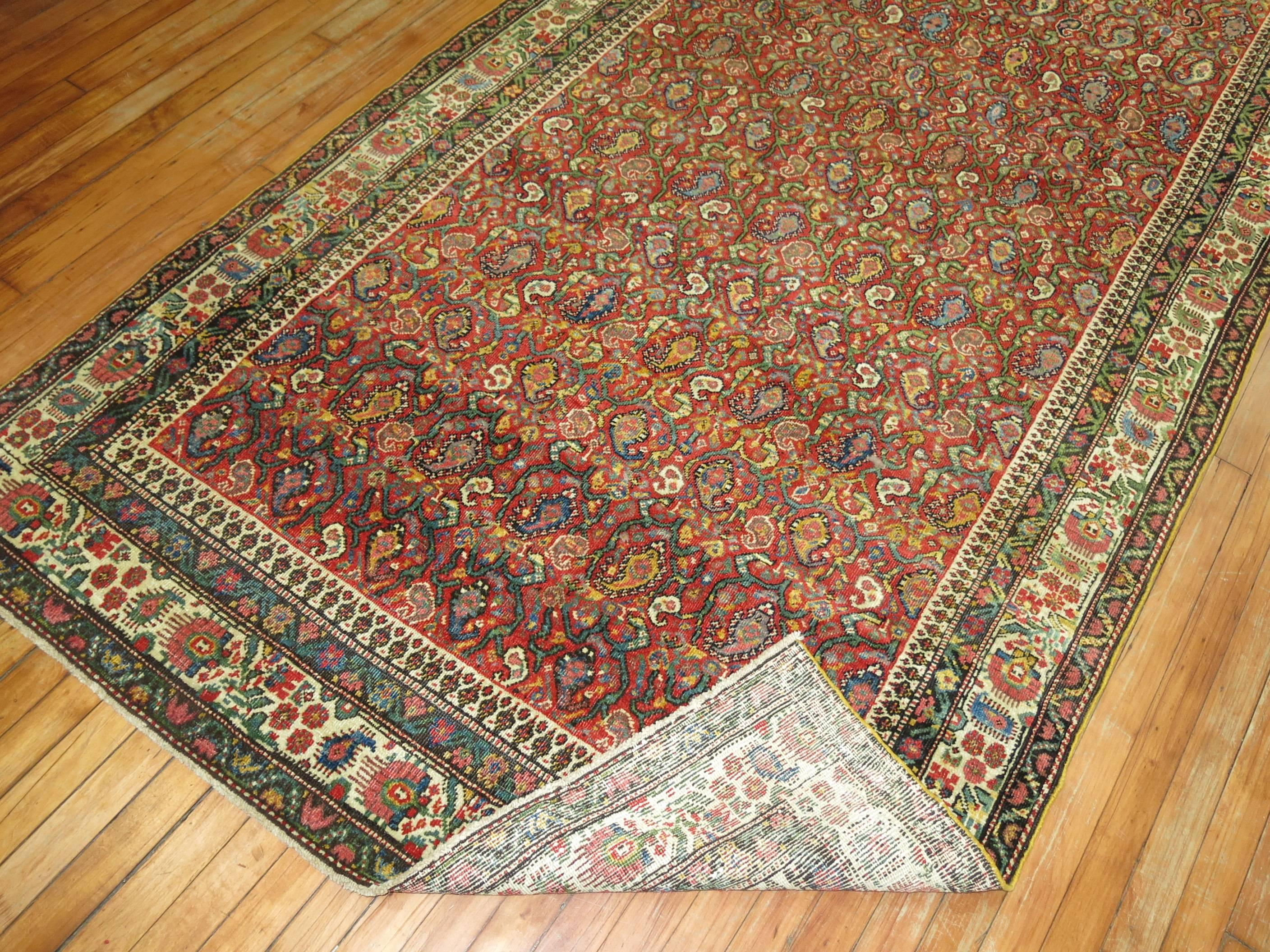 Tabriz Traditional Red Persian Malayer Intermediate Gallery Size Rug For Sale