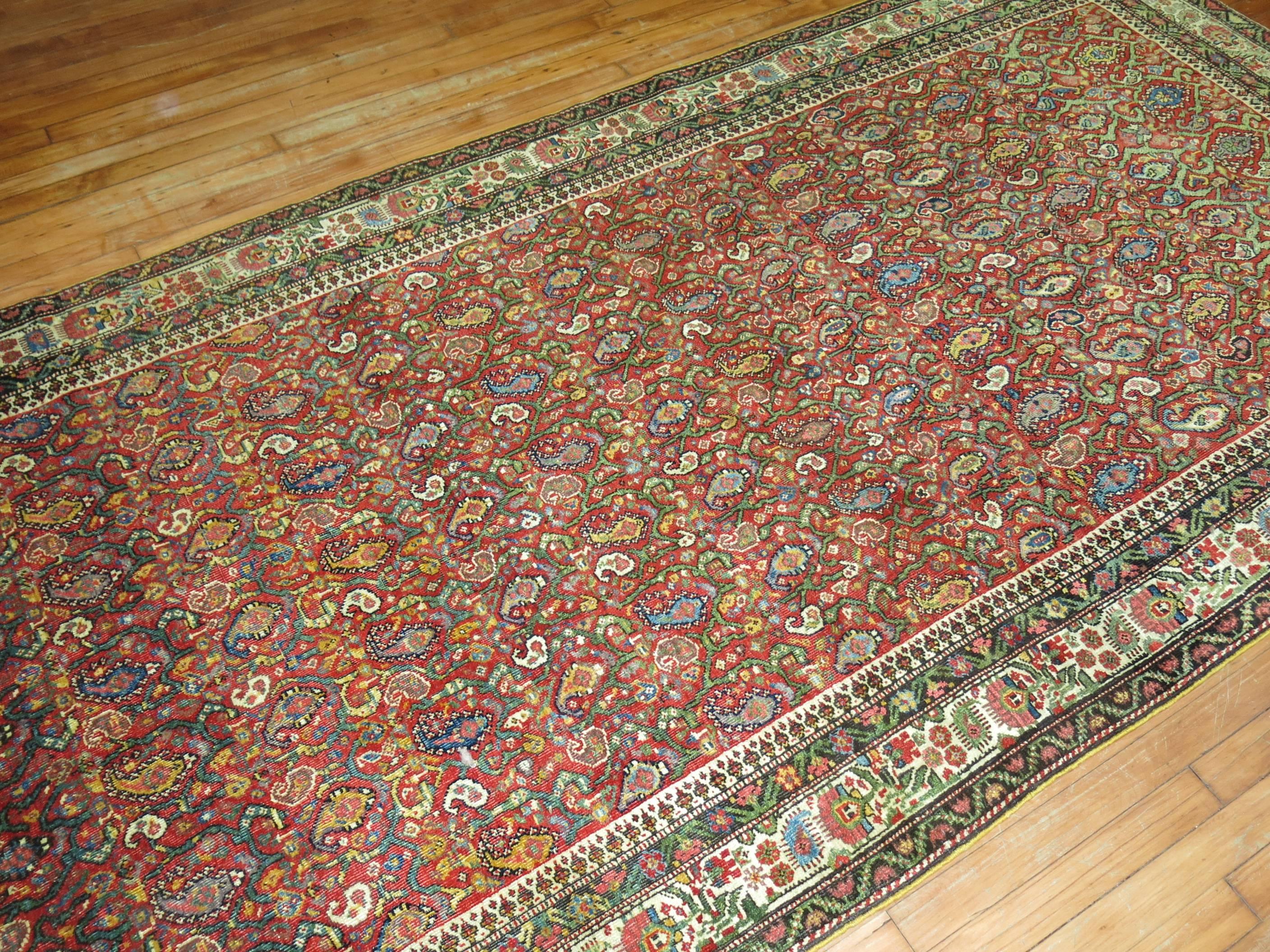 Wool Traditional Red Persian Malayer Intermediate Gallery Size Rug For Sale