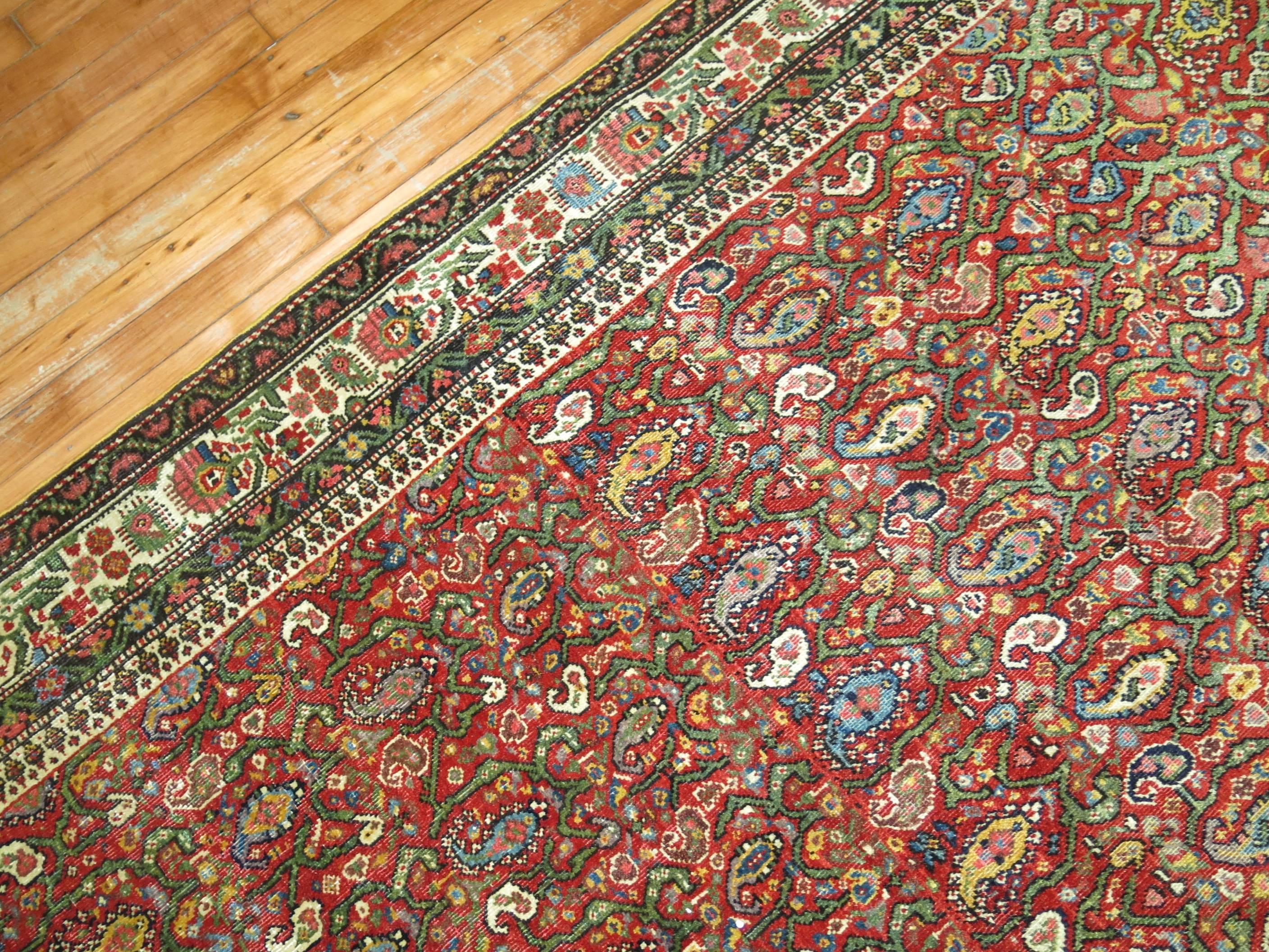 Traditional Red Persian Malayer Intermediate Gallery Size Rug For Sale 1
