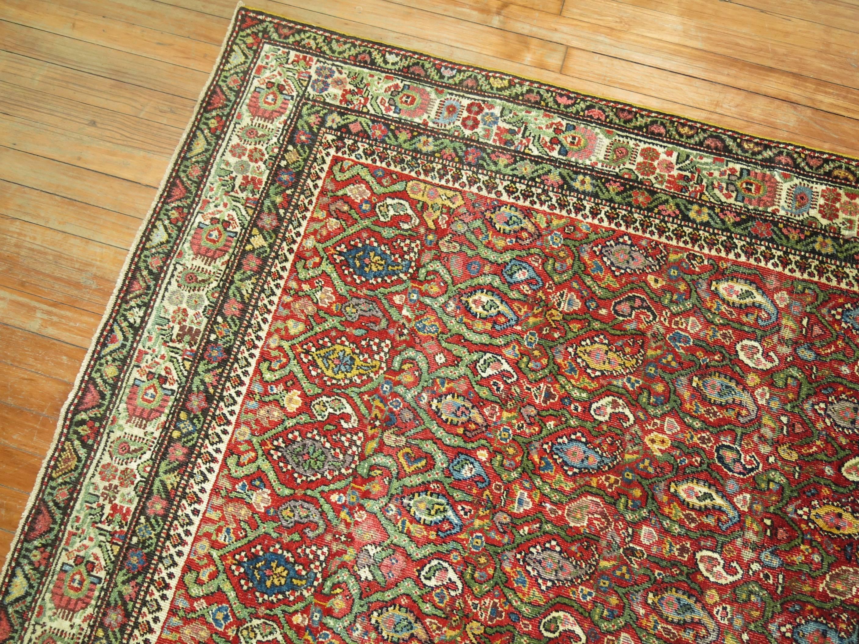 Traditional Red Persian Malayer Intermediate Gallery Size Rug For Sale 2