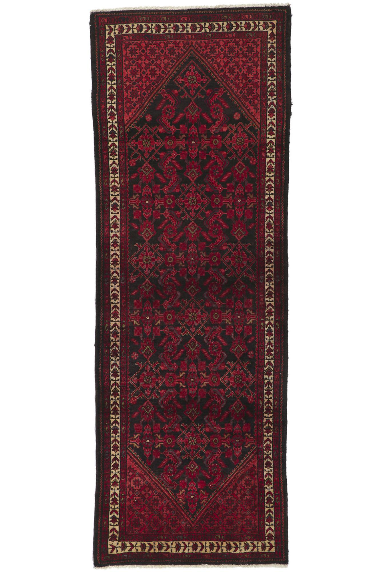 Vintage Persian Malayer Rug, Beguiling Charm Meets Dark & Moody For Sale 5