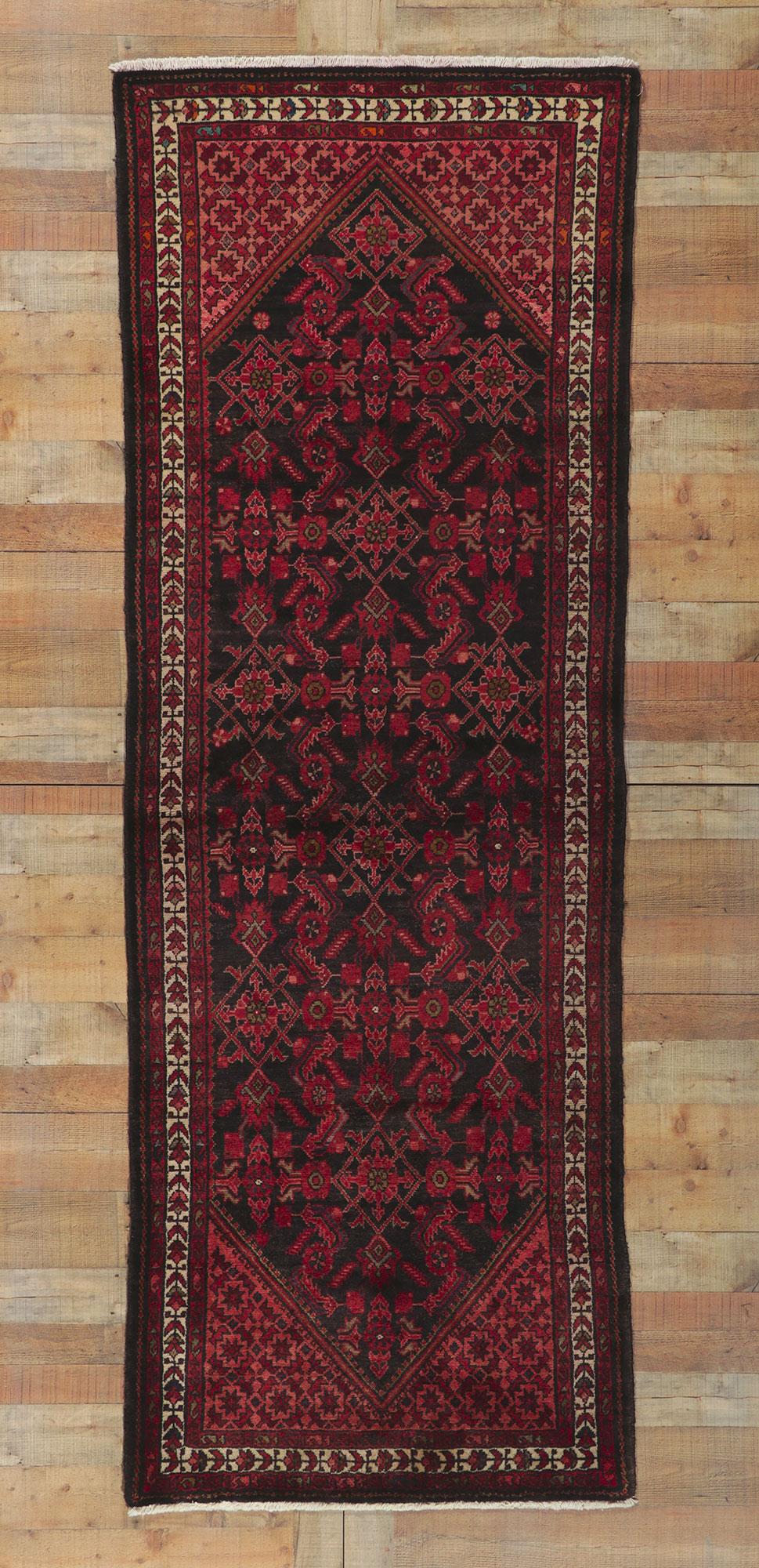 Vintage Persian Malayer Rug, Beguiling Charm Meets Dark & Moody For Sale 2