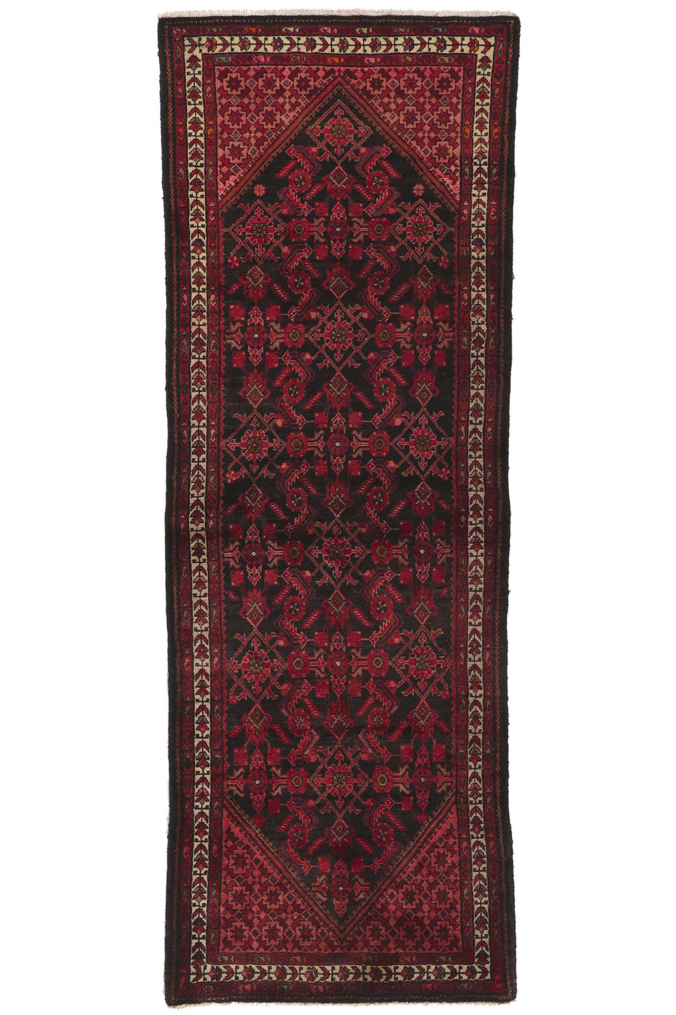Vintage Persian Malayer Rug, Beguiling Charm Meets Dark & Moody For Sale 3