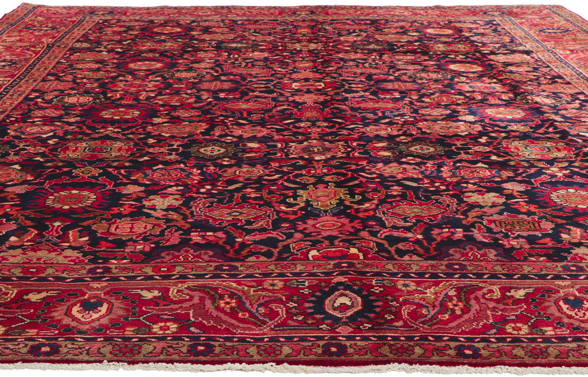 Hand-Knotted Vintage Persian Malayer Rug For Sale