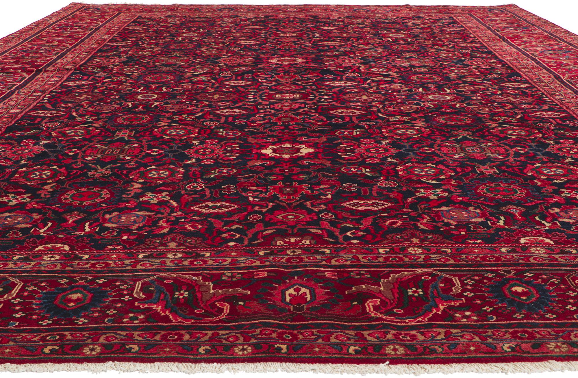 Hand-Knotted Vintage Persian Malayer Rug For Sale
