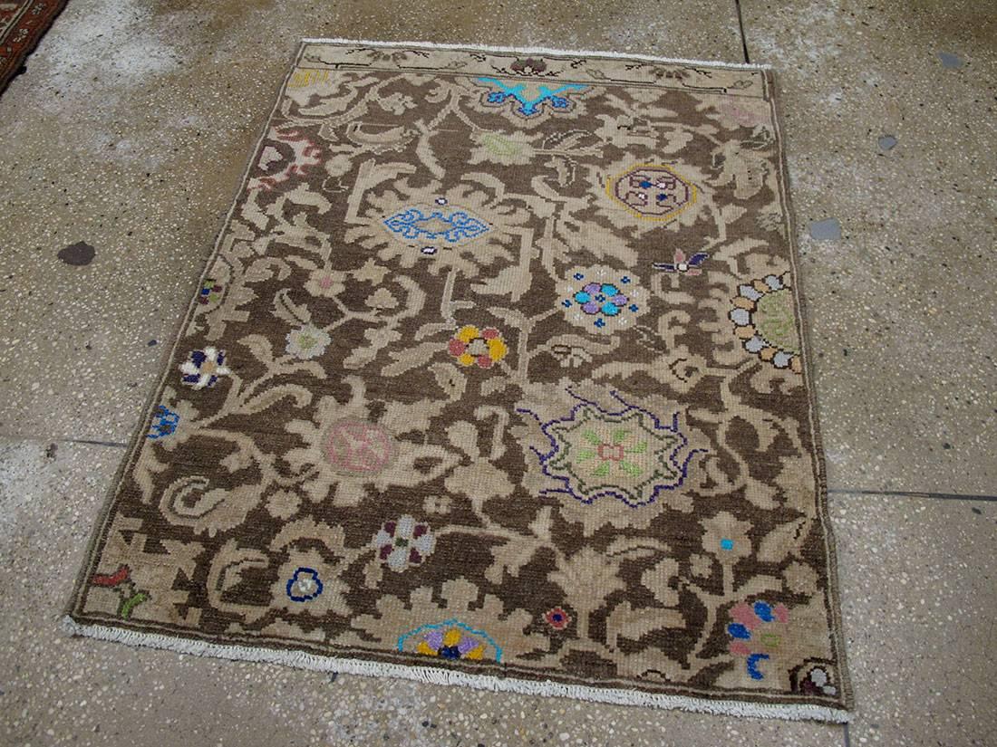 Hand-Knotted Vintage Persian Malayer Sampler Rug