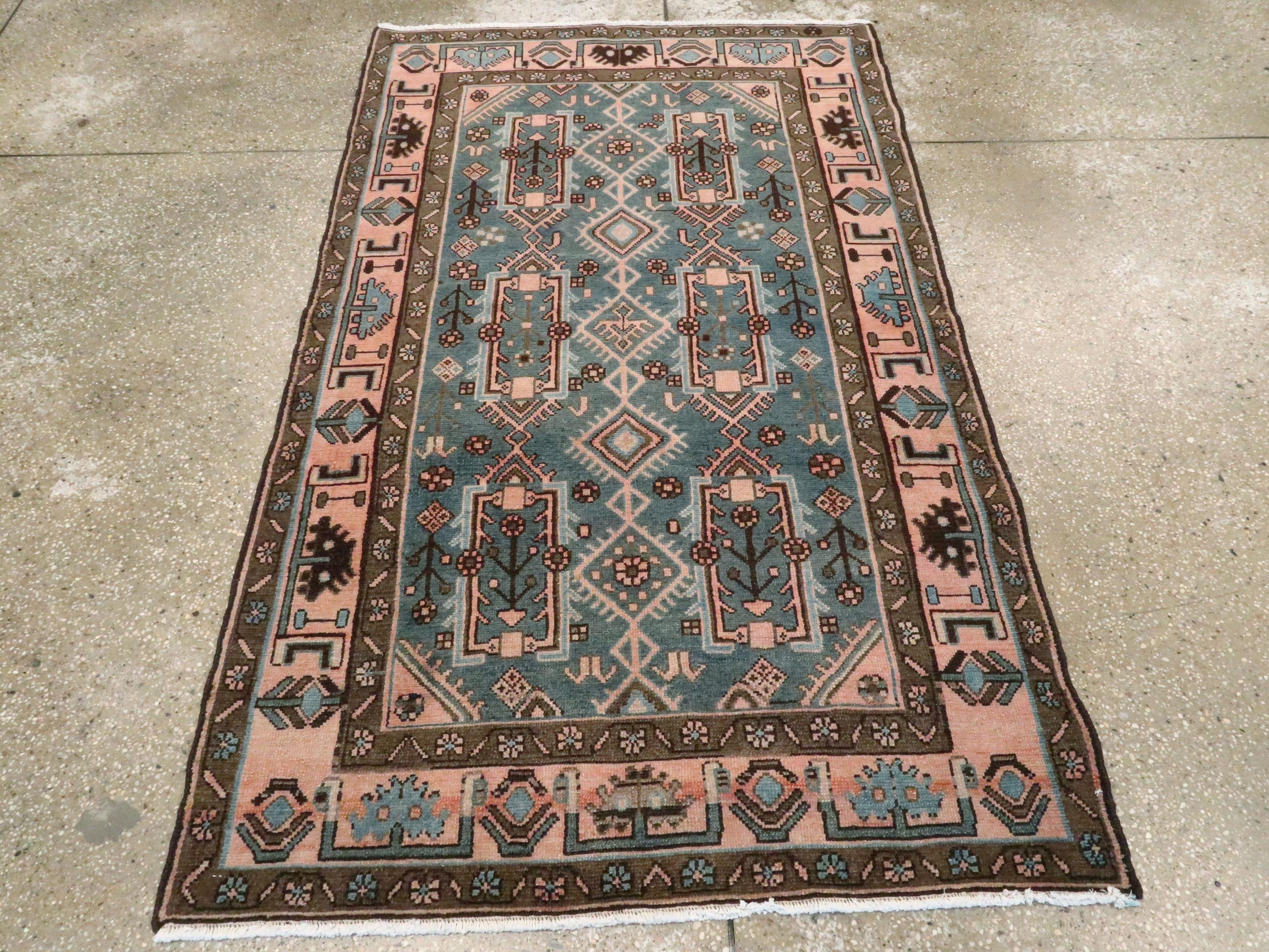 Hand-Knotted Vintage Persian Malayer Rug