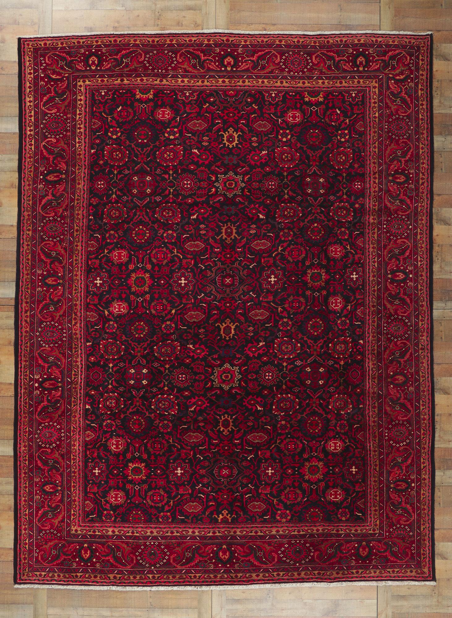 20th Century Vintage Persian Malayer Rug, Timeless Beguilement Meets Regal Refinement For Sale