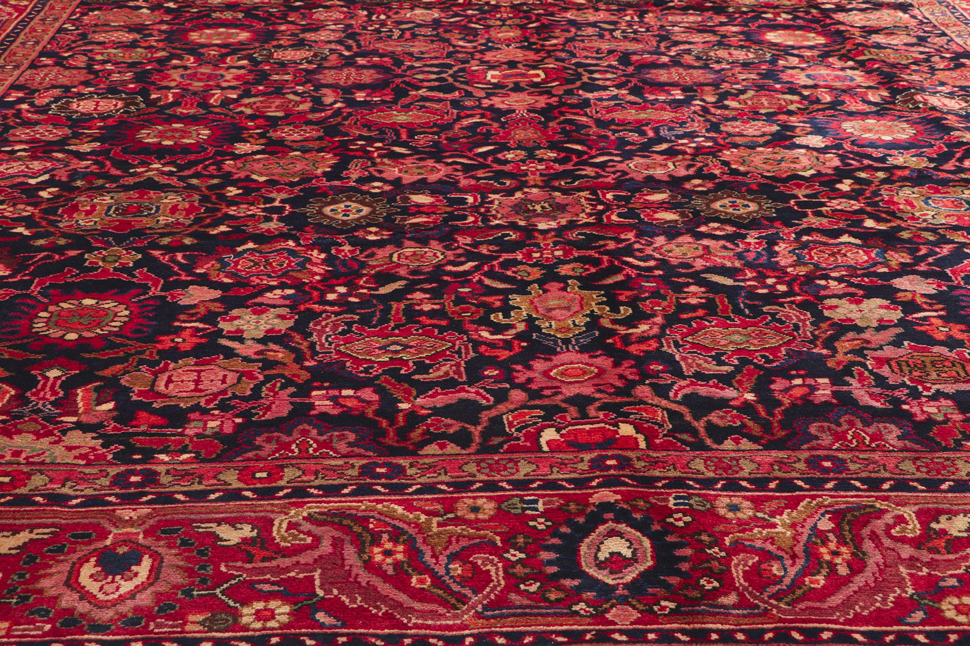 Wool Vintage Persian Malayer Rug For Sale