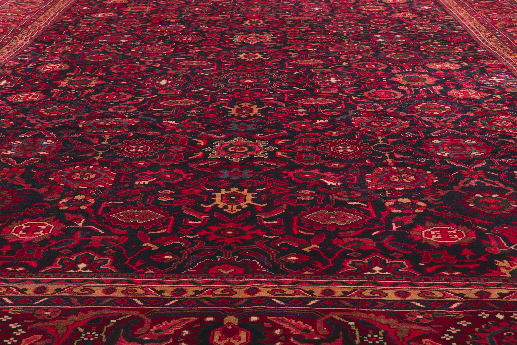 Wool Vintage Persian Malayer Rug, Timeless Beguilement Meets Regal Refinement For Sale