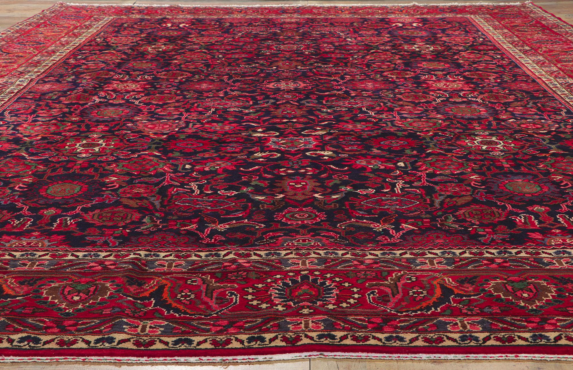 Wool 1960's Persian Malayer Carpet with Traditional Style For Sale