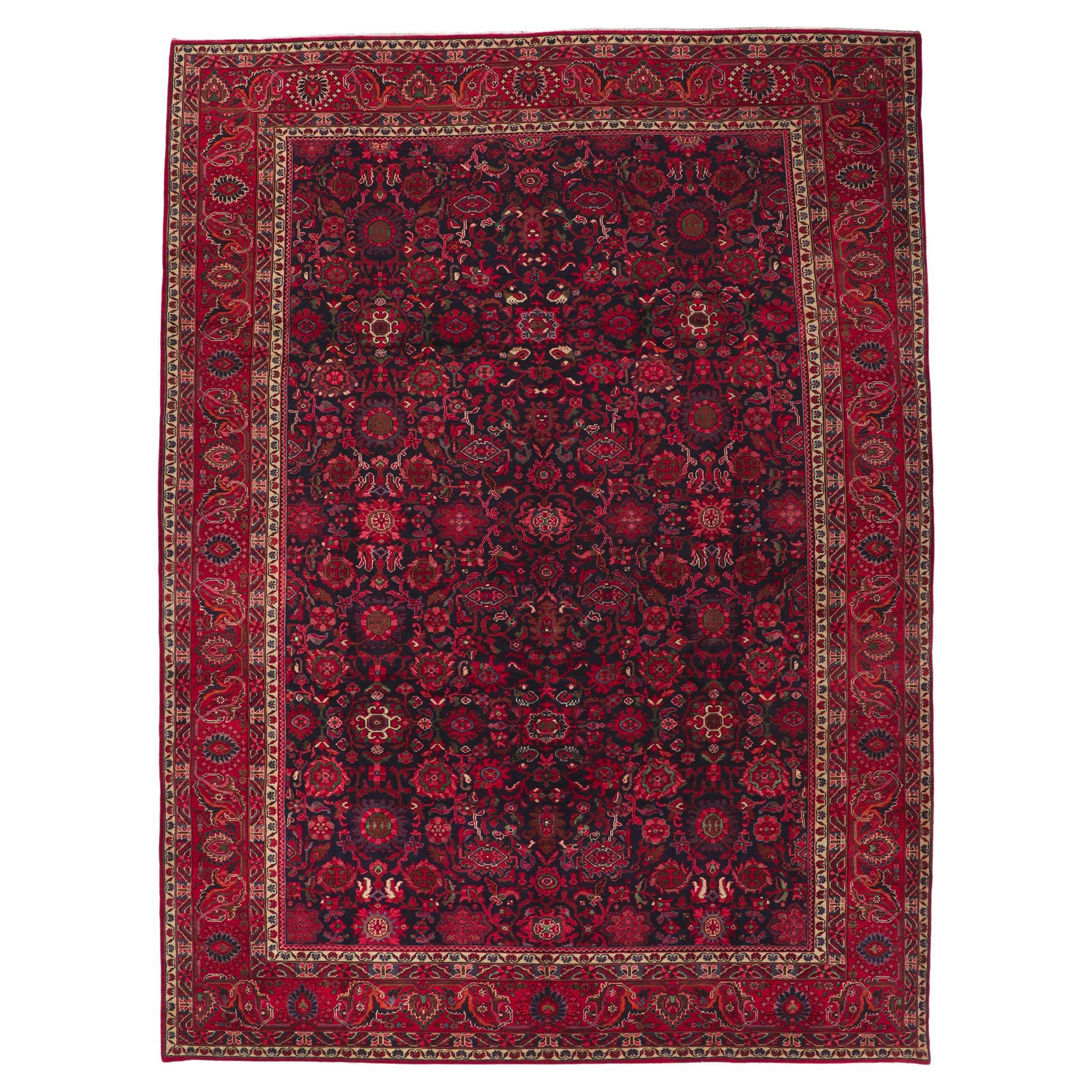 1960's Persian Malayer Carpet with Traditional Style