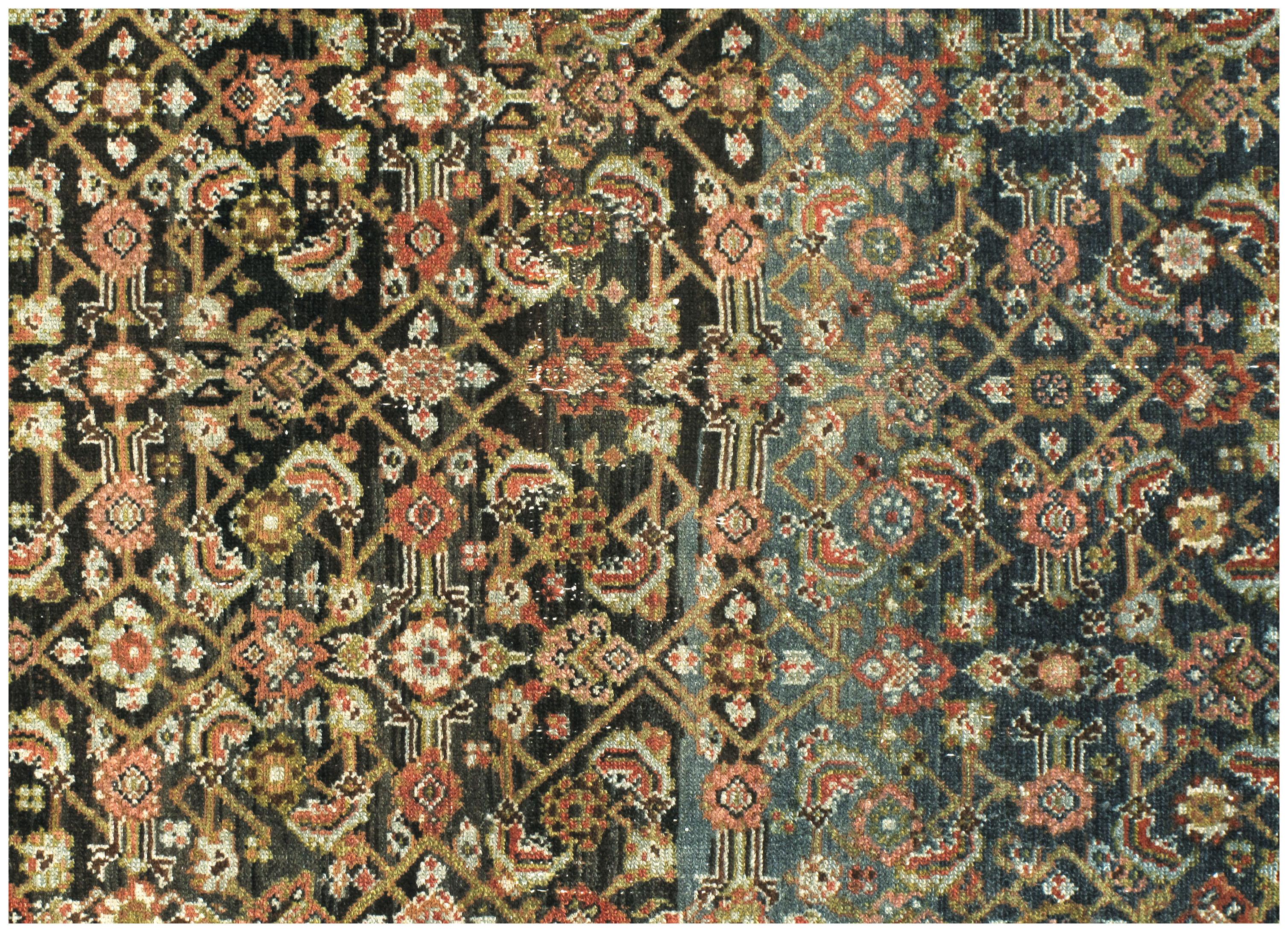 Wool Antique Persian Malayer Rug Runner  6'2 x 24'8 For Sale